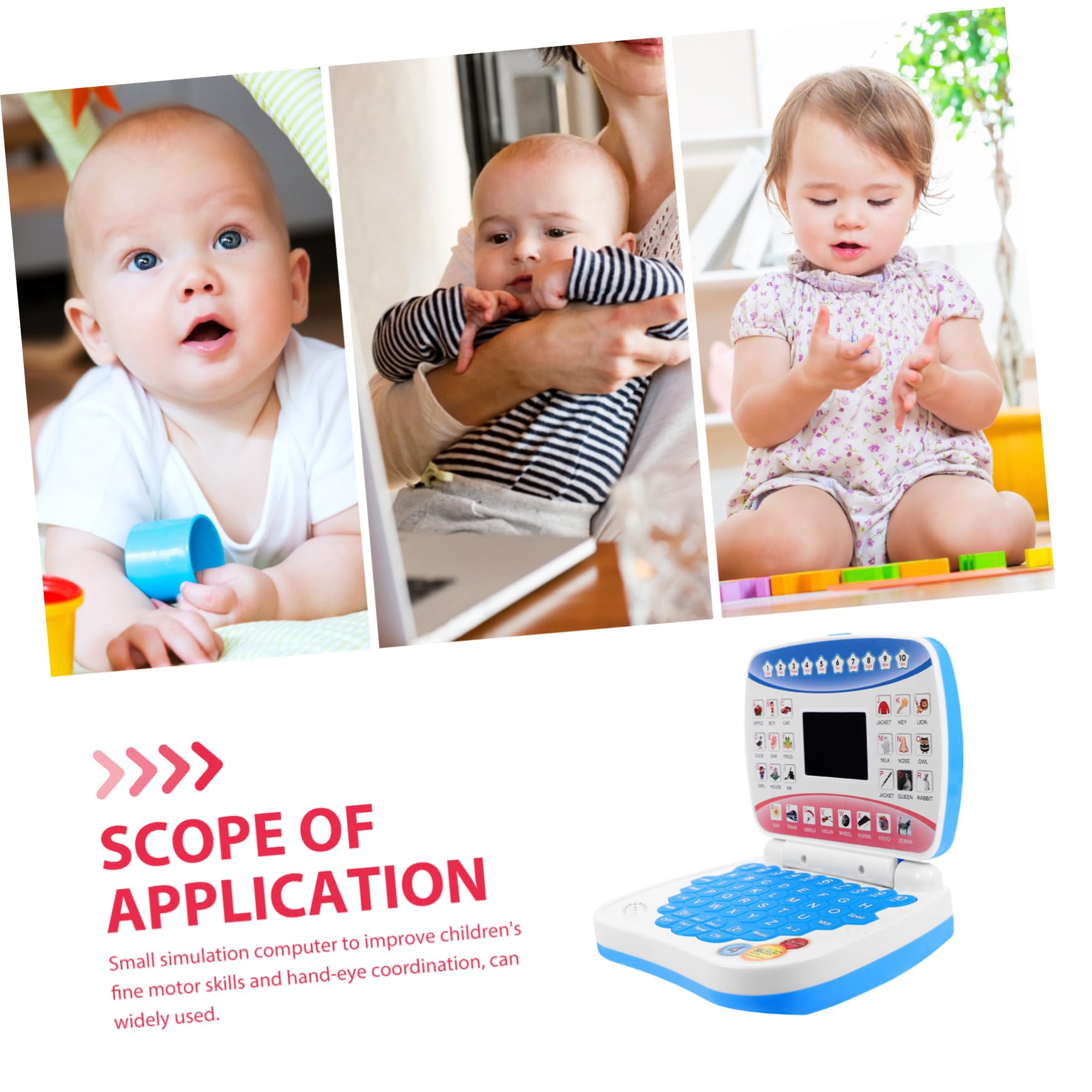 Interactive English Learning Laptop Toy for Toddlers - Educational Musical Computer with Alphabet & Numbers - Perfect for Early Childhood Learning & Playtime Fun