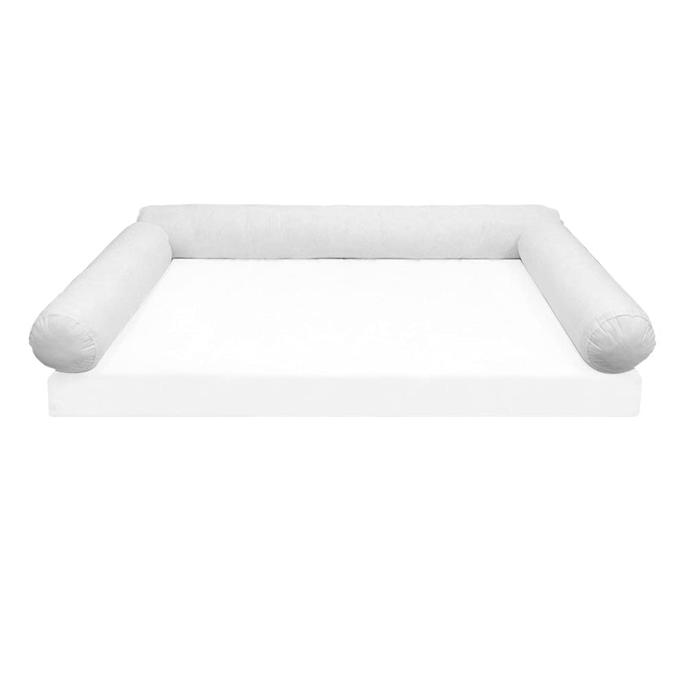 Full Size Bolster Pillow Cushion with Polyester Fiberfill - Support Pillow for Back, Neck & Legs - Perfect for Bed, Sofa, Yoga & Meditation - Style 6 Insert ONLY