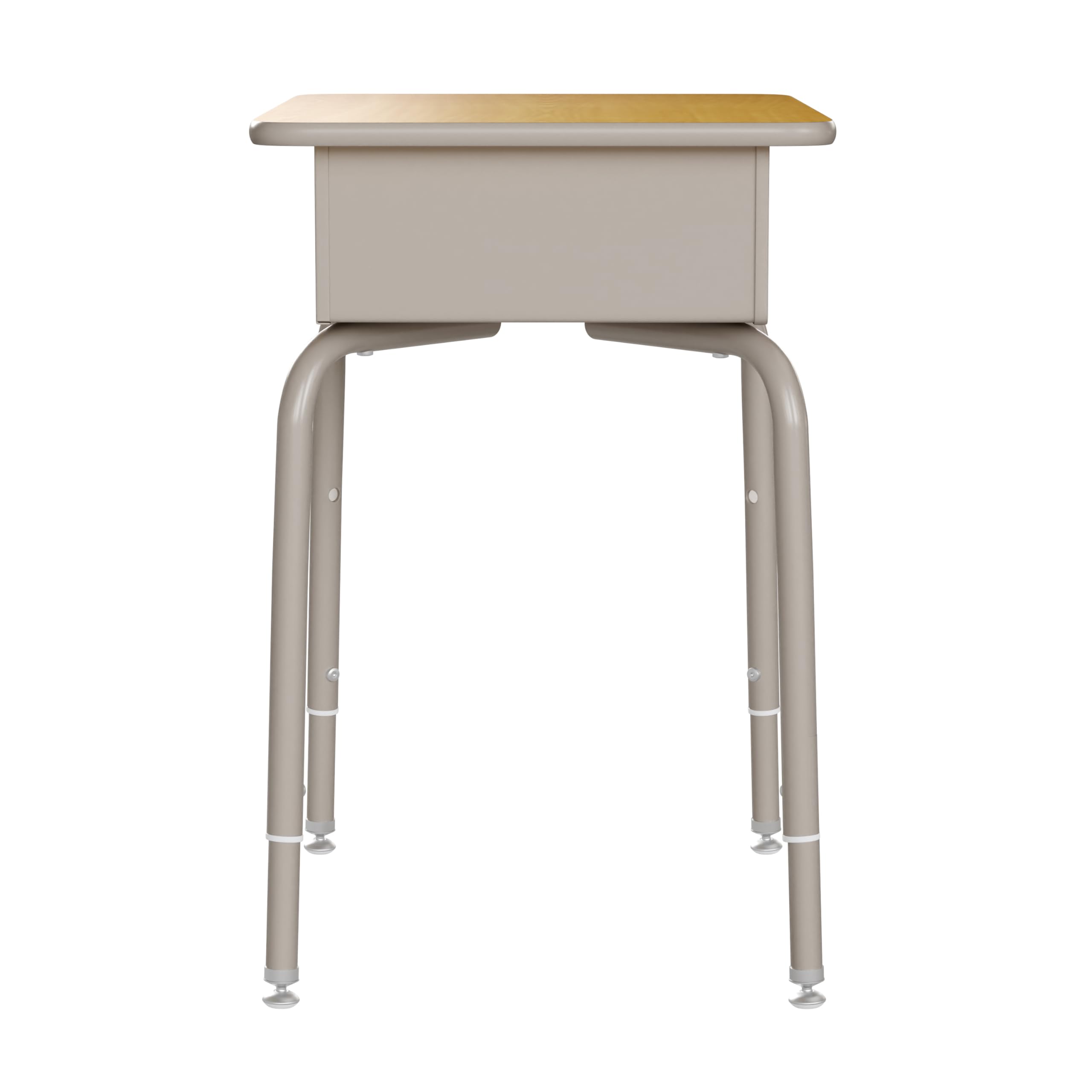 Maple Open Front Student Desk with Silver Metal Frame - 24
