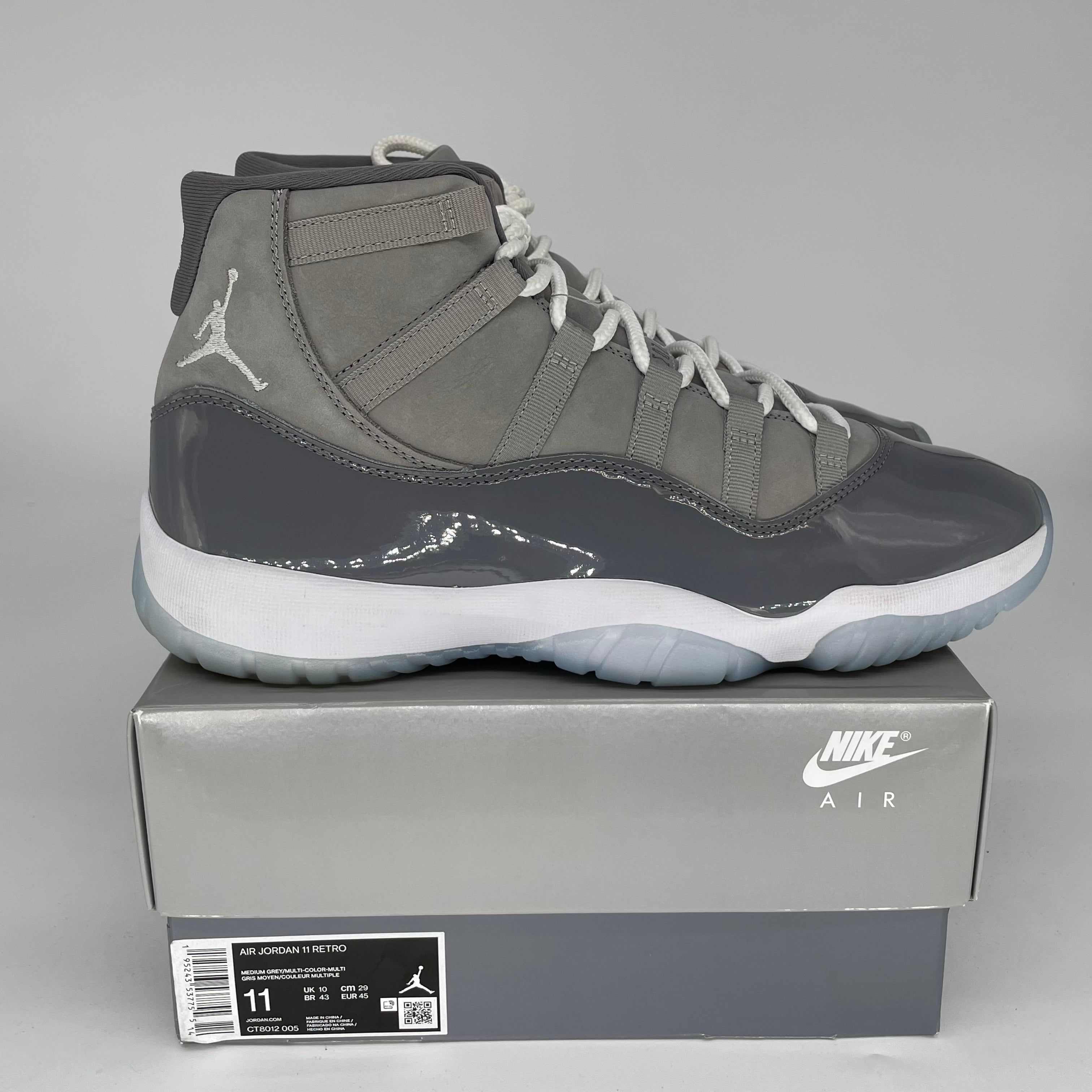 AIR JORDAN 11 Retro Cool Grey Men's Basketball Shoes Size 11 (CT8012-005) - Perfect for Basketball Games, Sneaker Collecting & Streetwear Fashion