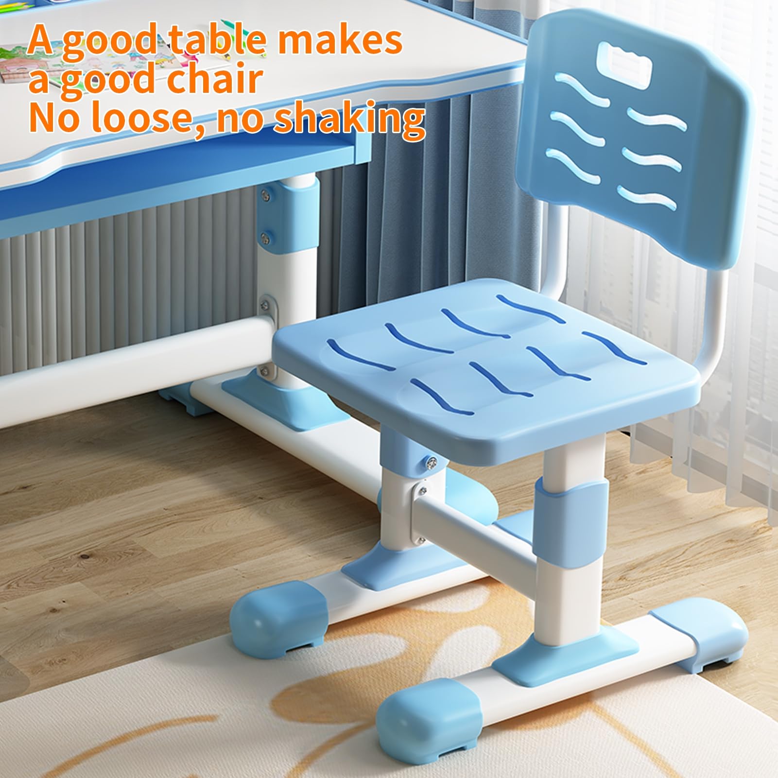 Adjustable Kids Desk and Chair Set with Light - Study & Art for Home School