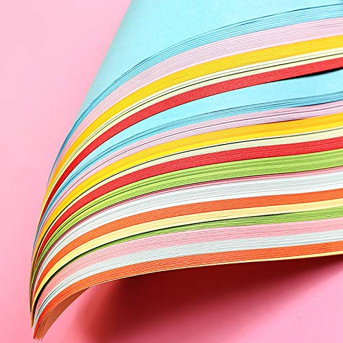 Premium Origami Paper 500 Sheets - 10 Vibrant Double-Sided Colors for DIY Arts & Crafts Projects - Perfect for Kids, Classroom Activities, Gift Wrapping & Japanese Paper Folding Art