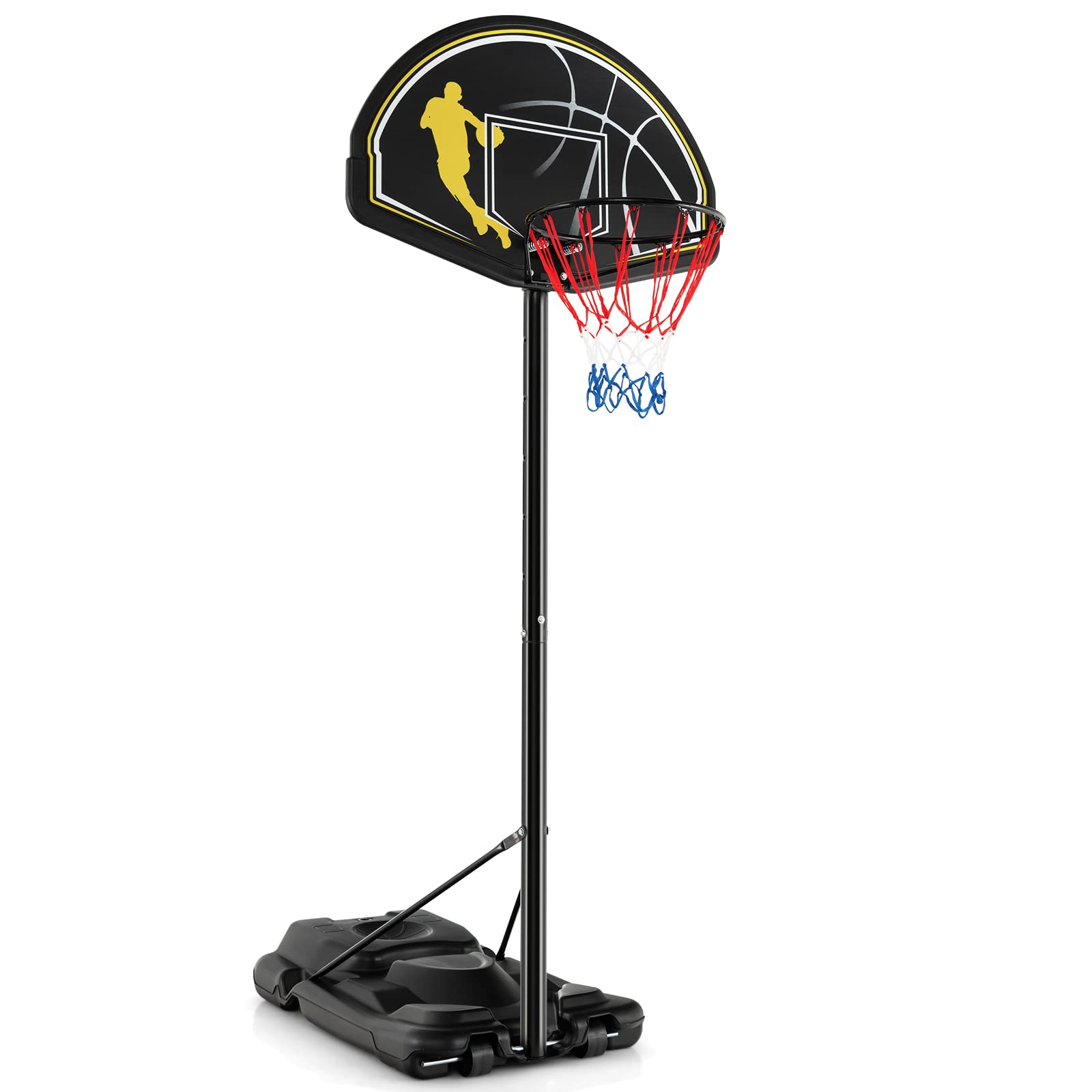 Adjustable Basketball Hoop 4.25-10FT - Portable Indoor/Outdoor Goal with Shatterproof Backboard for Kids & Adults - Perfect for Driveway & Backyard Play
