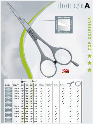 Professional Hairdressing Scissors - Kretzer Hair Classic Style A 557314 (57314) 5.5