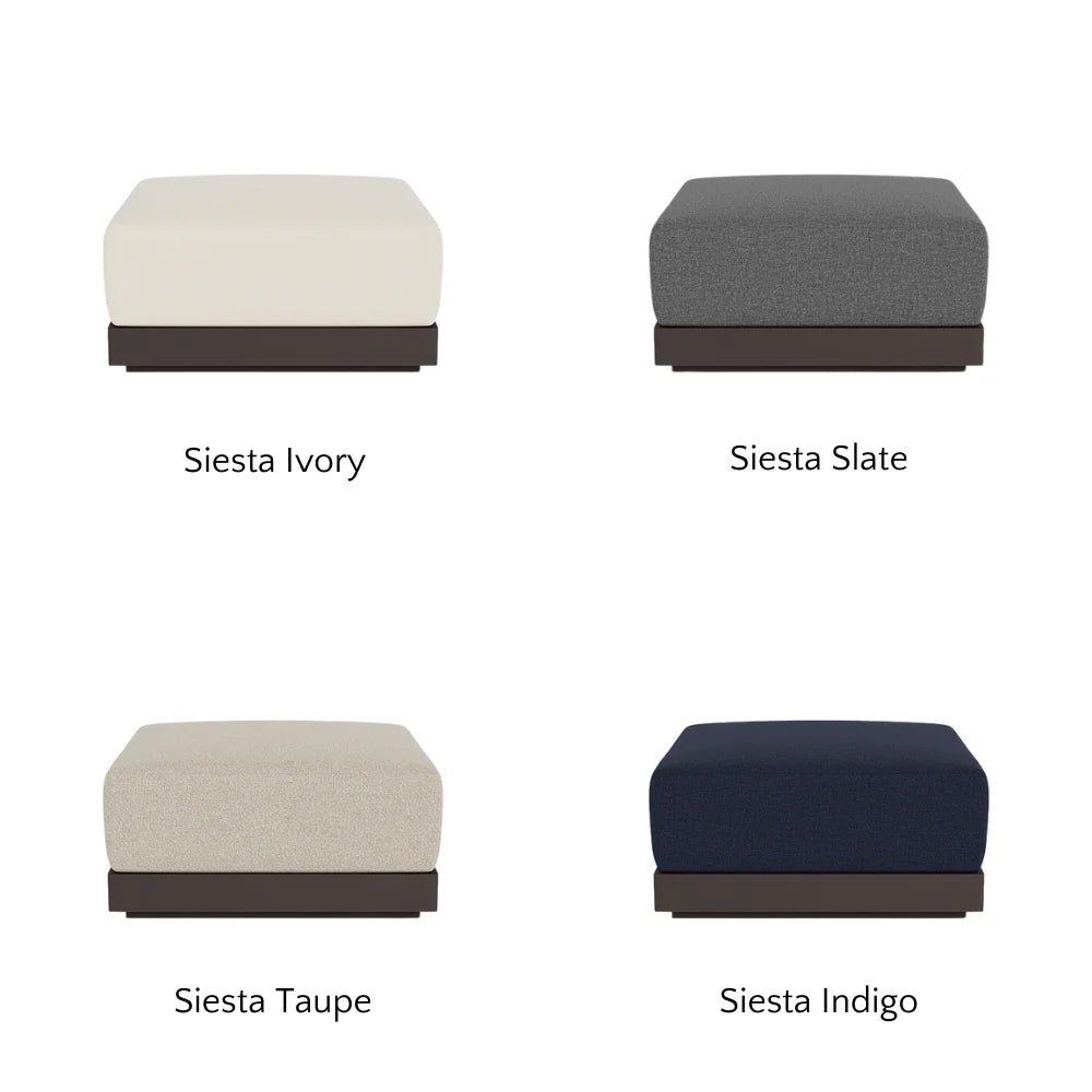 Antigua Outdoor Ottoman - Waterproof Patio Furniture, Weather-Resistant Garden Stool for Poolside, Deck, or Backyard Relaxation