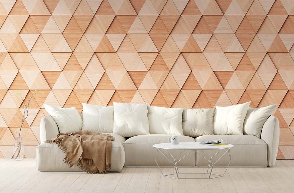 Embossed Triangle Wall Art - Modern Geometric Home Decor for Living Room, Bedroom & Office