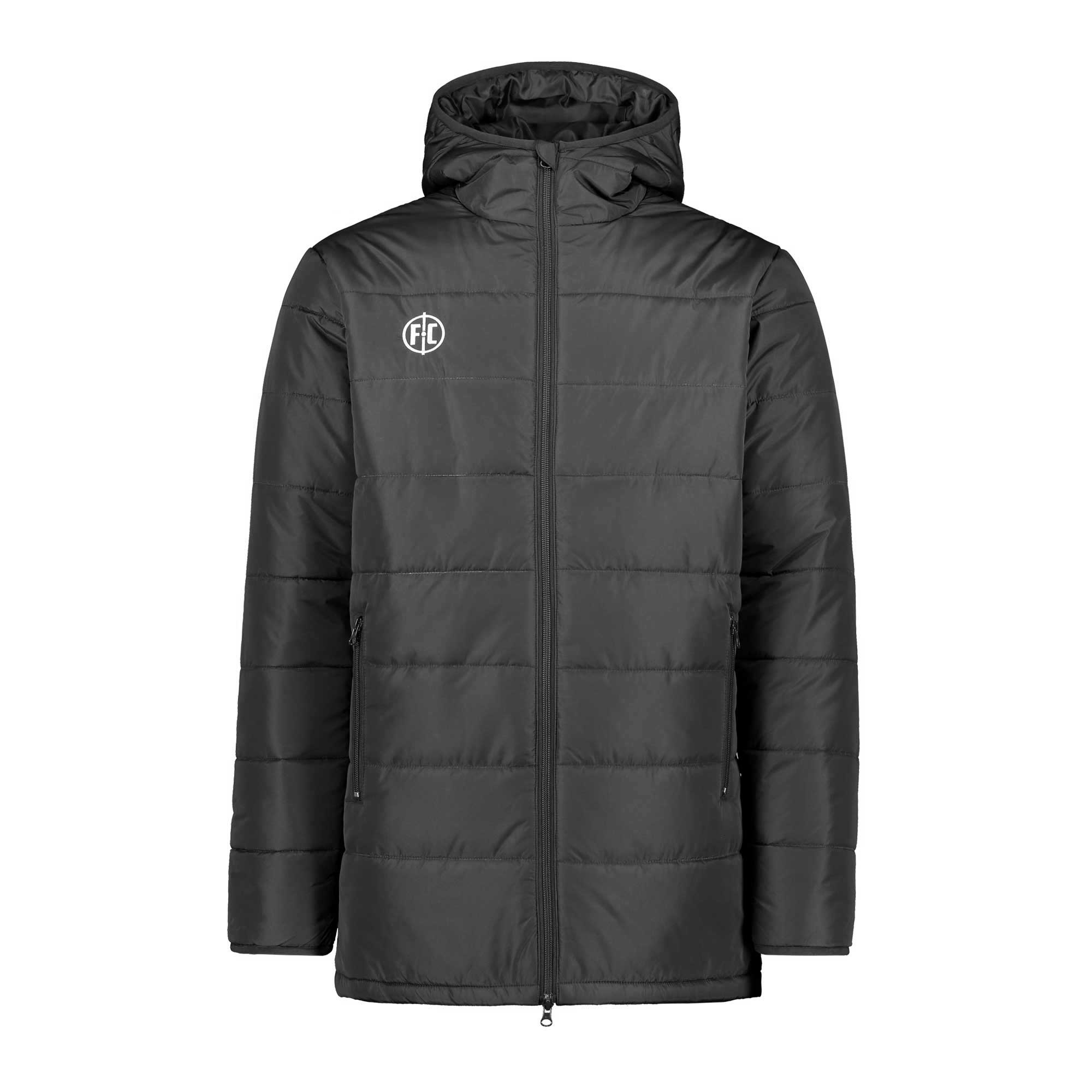 FC Padded Jacket for Men & Women - Lightweight Winter Coat with Warm Insulation, Water-Resistant Outer Shell - Black - Perfect for Outdoor Activities, Hiking, and Cold Weather Commuting