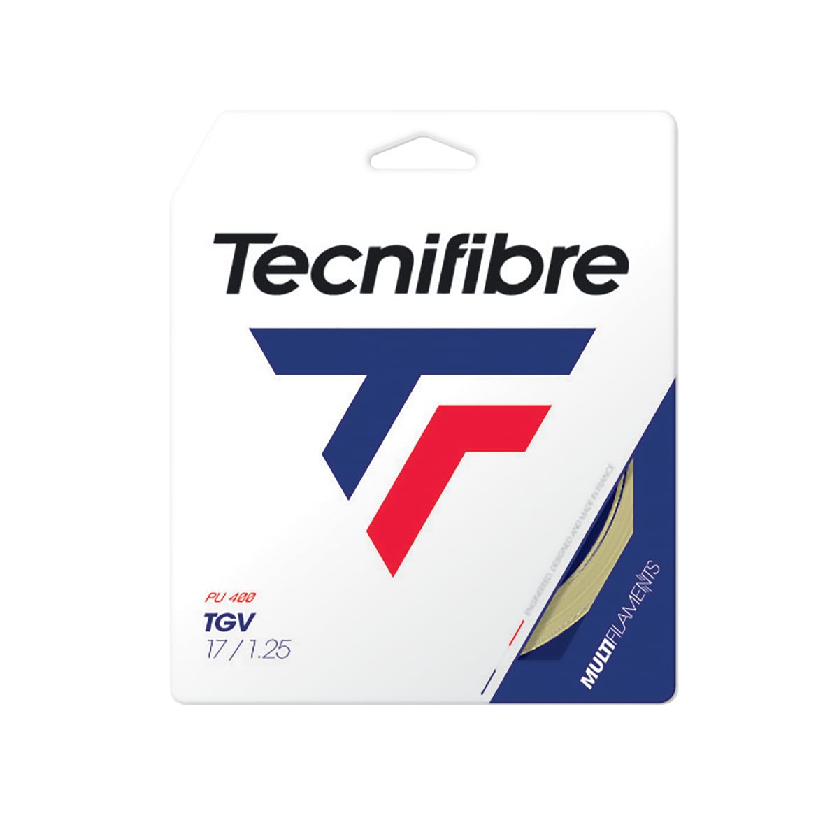 Tecnifibre TGV 12m Tennis String Set for Men & Women - Premium Nylon Tennis Racket Strings for Enhanced Power & Control | Perfect for Competitive Play & Recreational Tennis