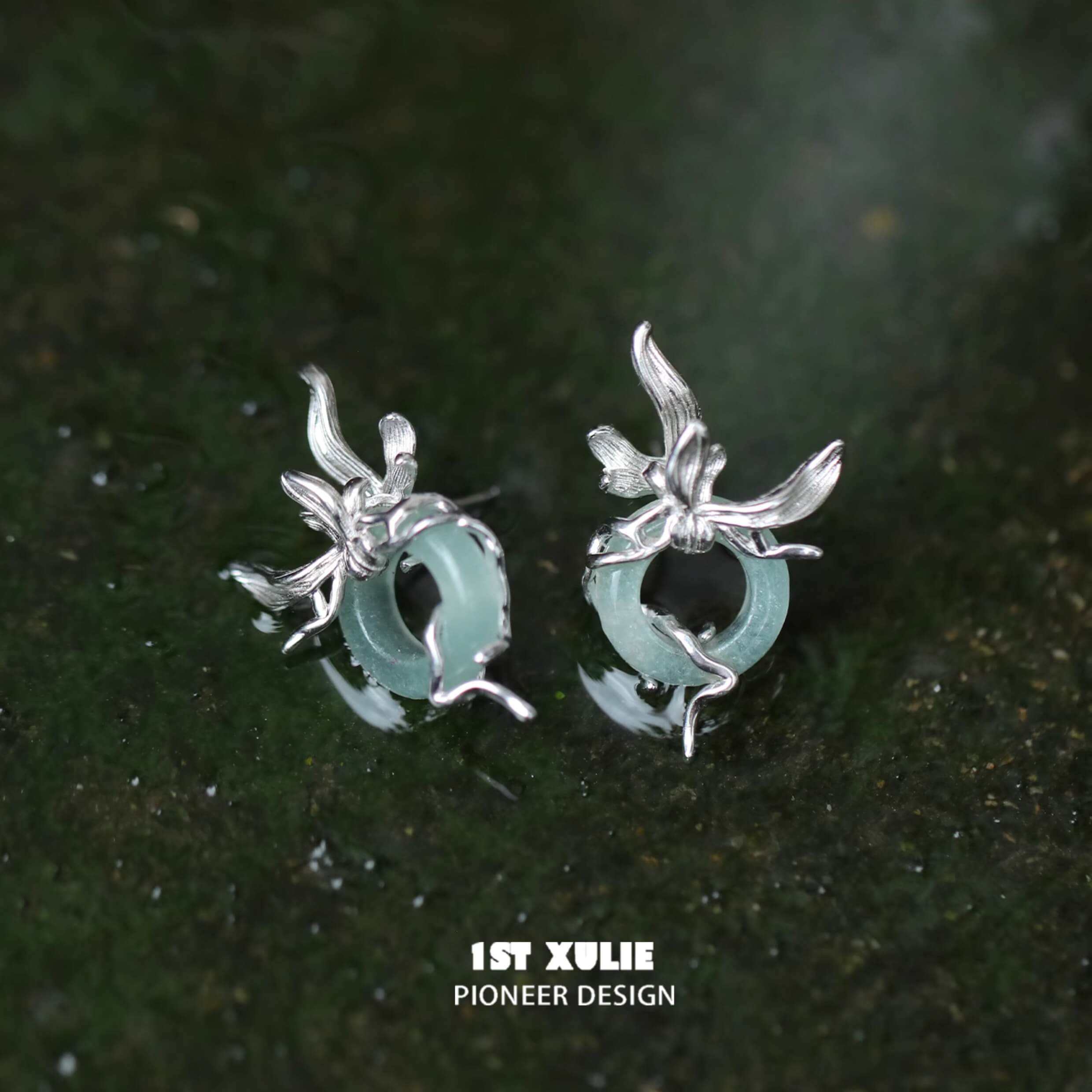Irises S925 Sterling Silver Jade Earrings - Elegant Handmade Jewelry for Women | Perfect for Weddings, Parties & Special Occasions