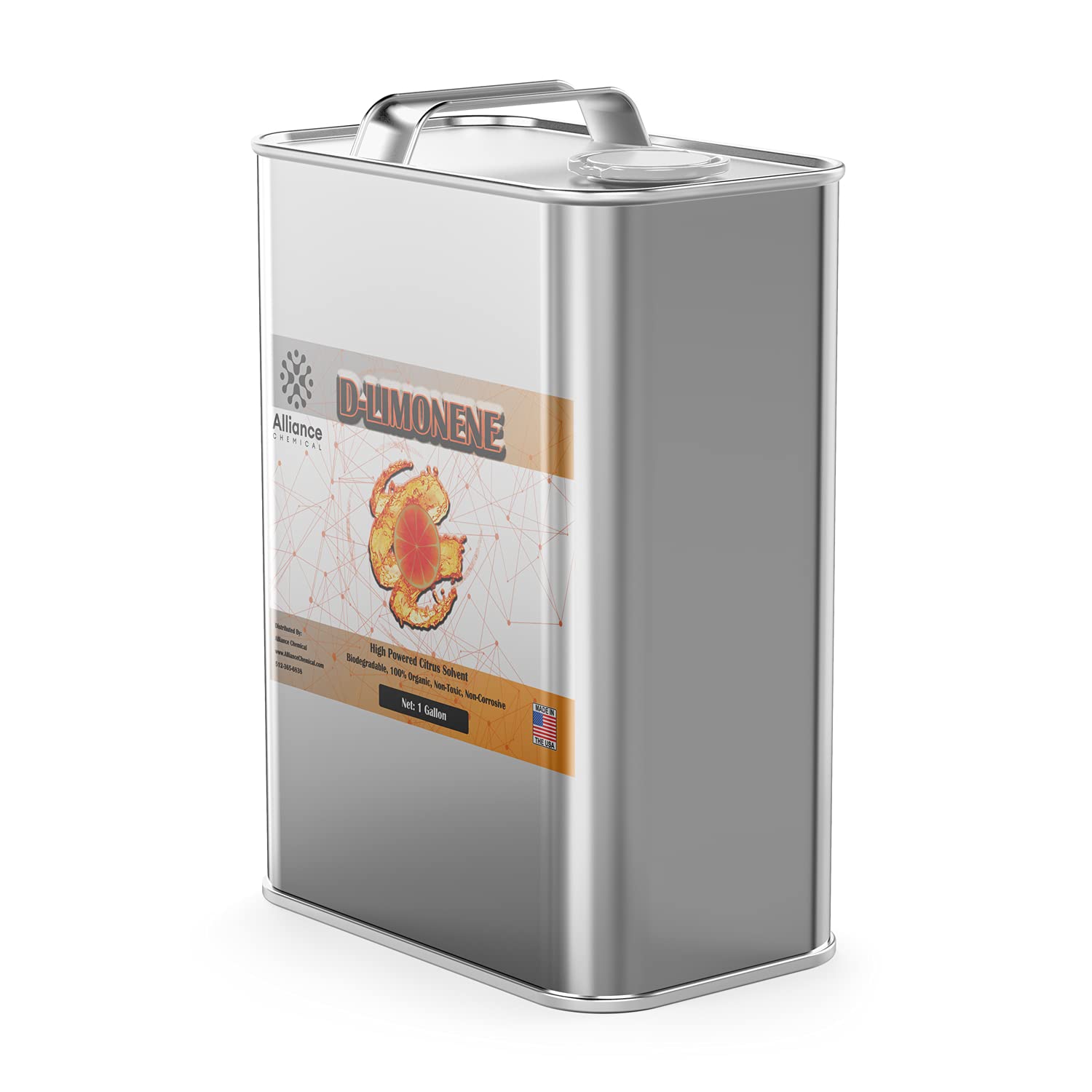 Premium D-Limonene Orange Oil - 1 Gallon USP Food Grade & Kosher Certified - All Natural Citrus Solvent, Degreaser & Extraction Agent - Perfect for Cleaning, DIY Projects & Essential Oil Blending