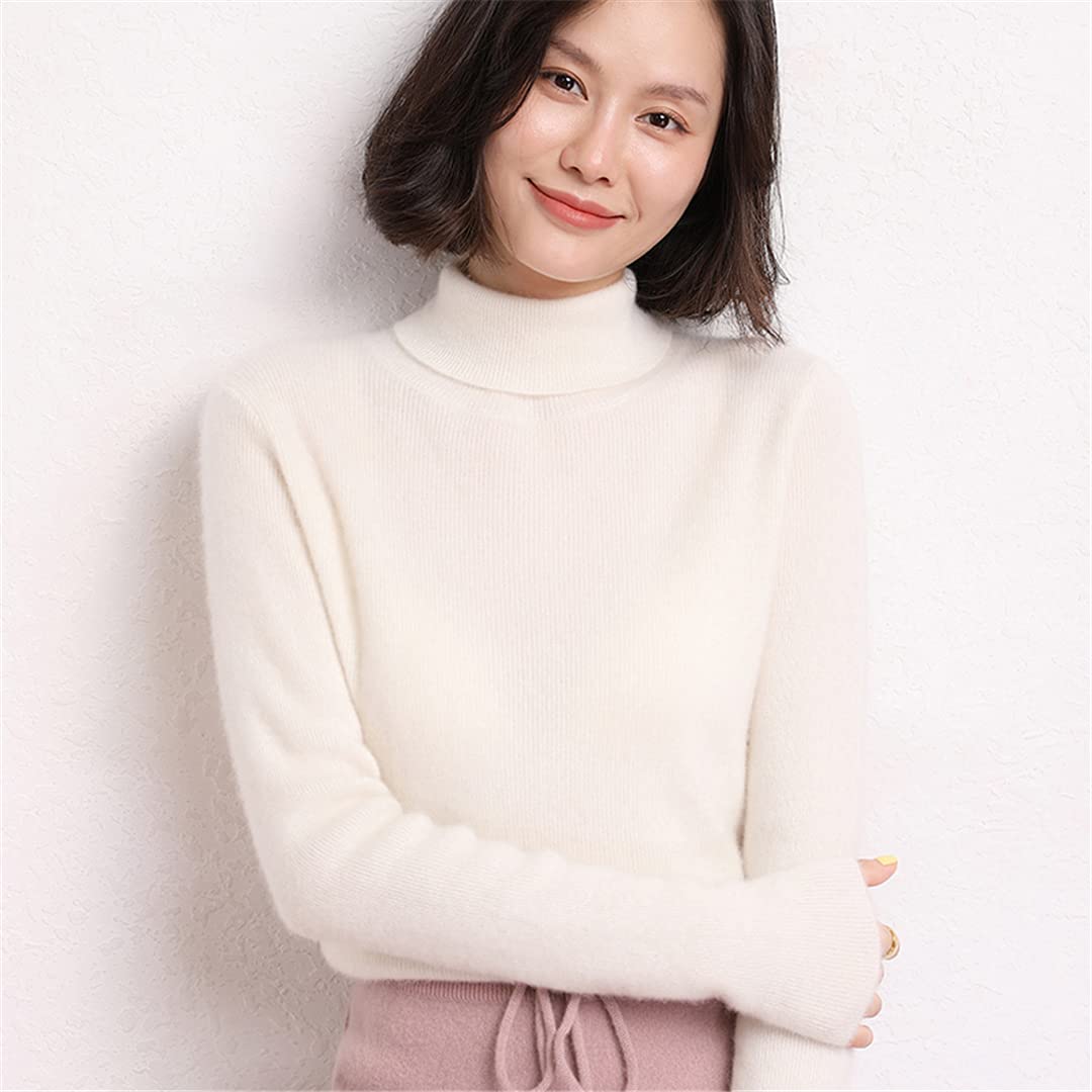 Luxury 100% Cashmere Turtleneck Sweater for Women - Soft Wool Knit Pullover, Slim Fit Winter Jumper, Korean Style | Perfect for Autumn, Winter & Holiday Outfits