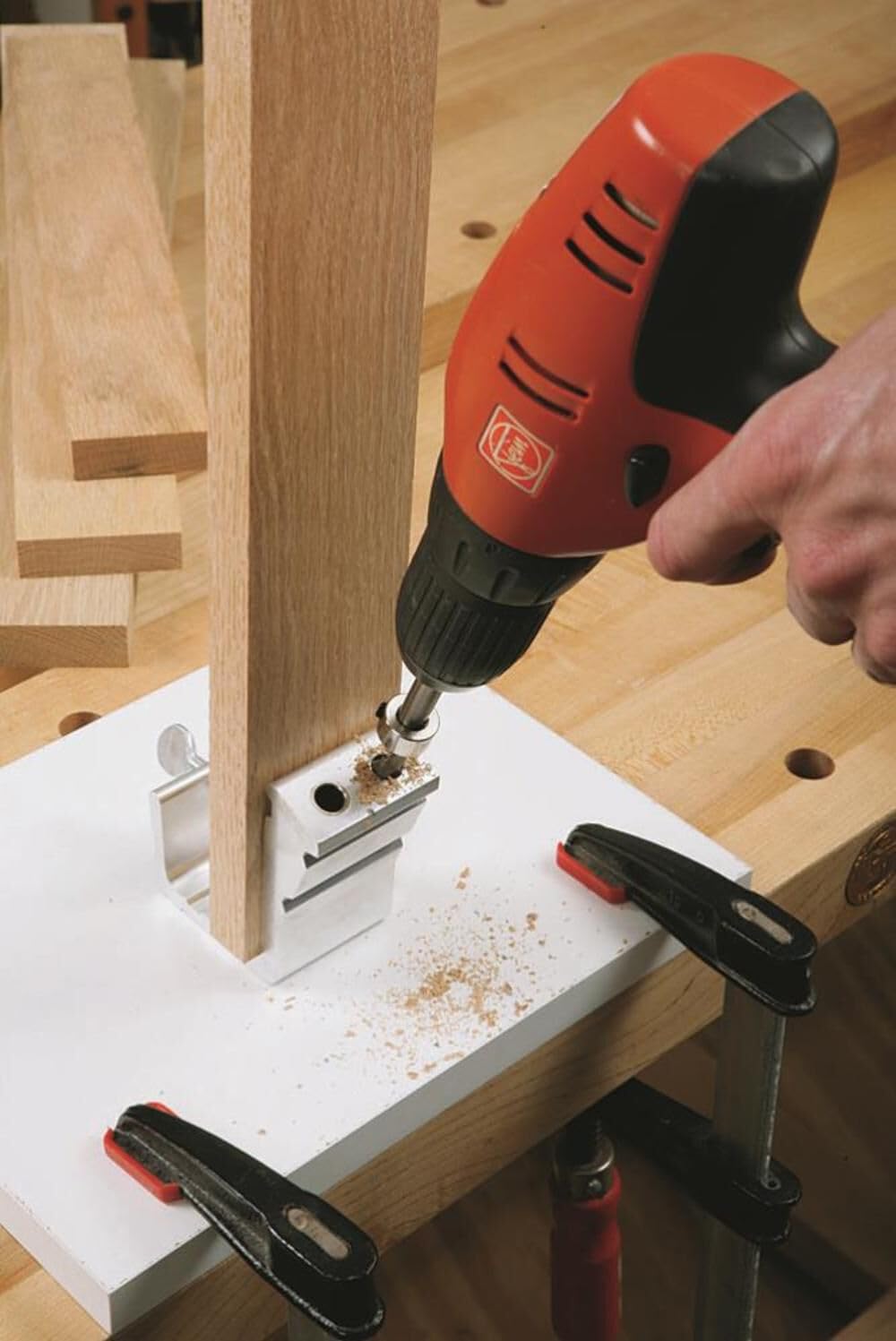 General Tools 849 E Z-Pocket Hole Jig Kit - Professional Woodworking Tool for Cabinet Making & Furniture Assembly - Perfect for DIY Projects, Home Improvement & Wood Joinery
