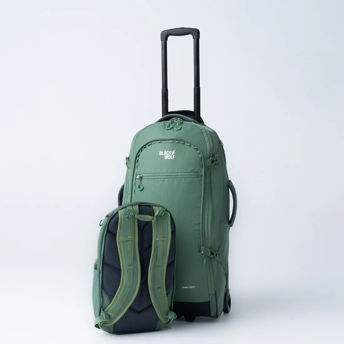 Black Wolf 65L (+20L) Grand Tour II Wheeled Duffel Bag with Backpack Straps - Perfect for Travel, Camping & Outdoor Adventures | Myrtle