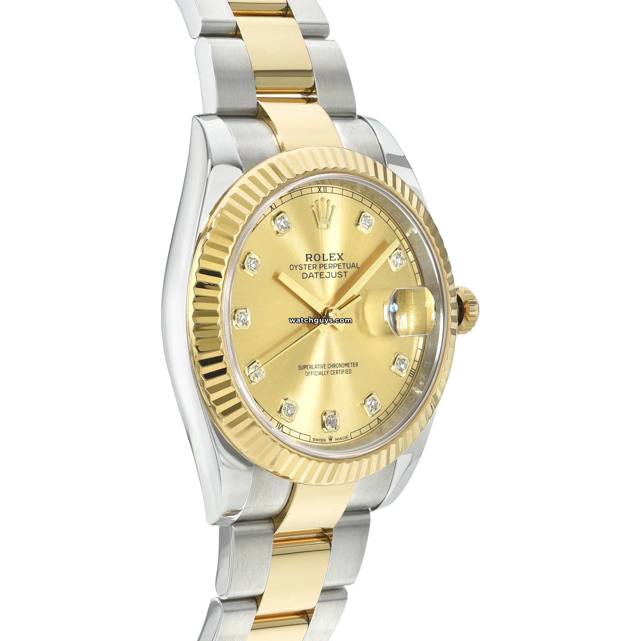 Rolex Datejust 126333 Champagne Dial Diamond Bezel Stainless Steel & 18K Gold Watch for Men - Luxury Dress Watch for Business, Wedding & Special Occasions
