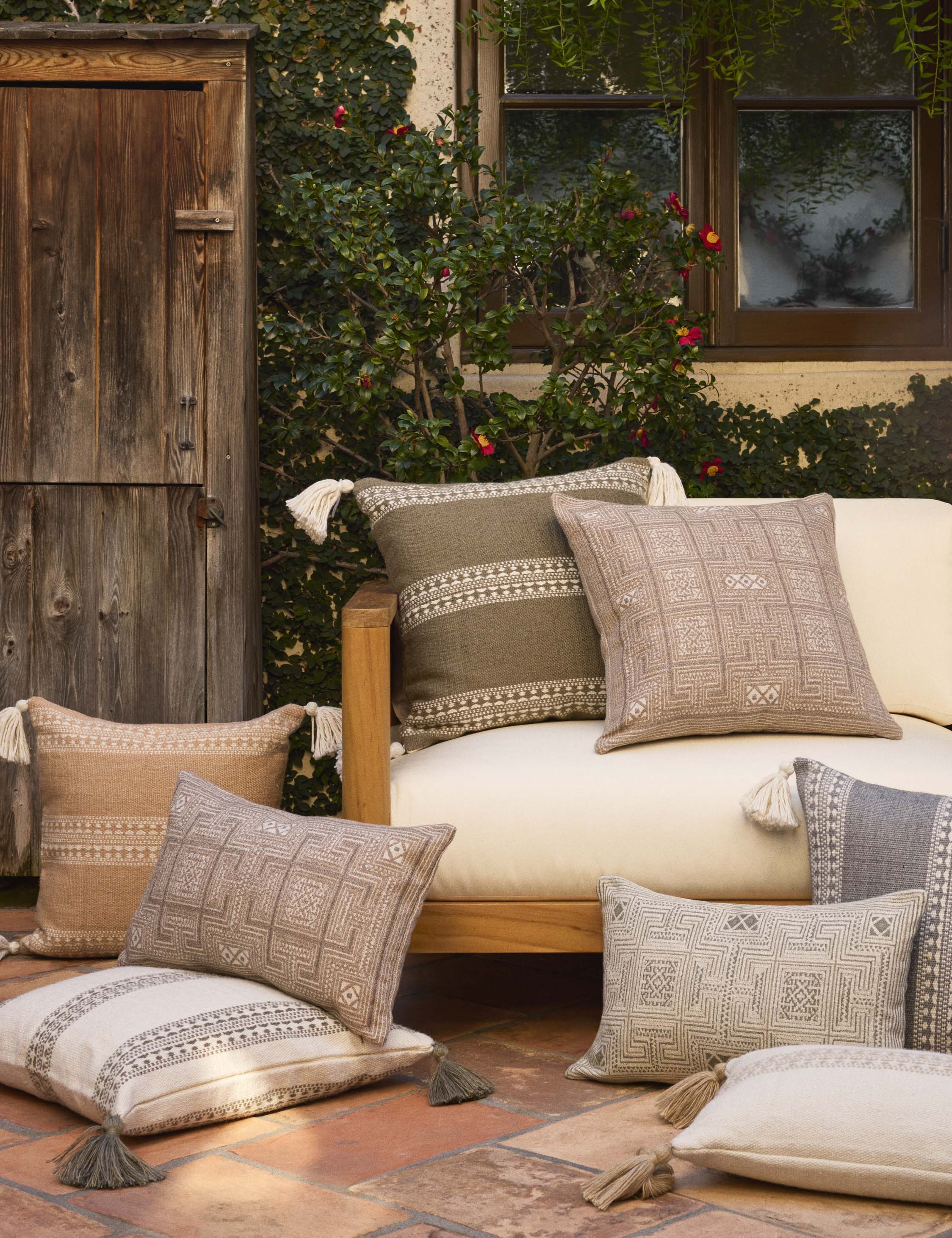 Azra Indoor Outdoor Pillow - Sunbrella Fabric Cushion for Patio, Sofa & Bed - Water-Resistant & UV-Protected by Lulu and Georgia - Perfect for Living Room, Garden & Poolside Relaxation