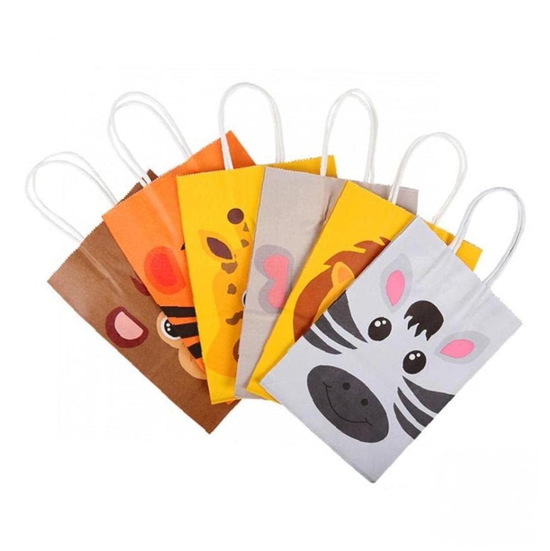 Froiny 1pc Jungle Safari Animal Themed Gift Bags for Kids - Zoo Animal Birthday Party Favors, Baby Shower Supplies & Goodie Bags - Perfect for Wild One Birthday, Baby Shower Decorations and Kids Party Favors