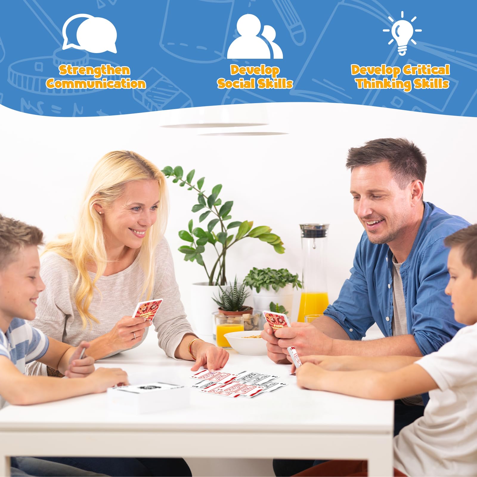 Family Conversation Starter Cards - Fun Question Game for Kids, Teens & Adults | Dinner Table & Road Trip Activities | Board Games for Family Bonding & Quality Time