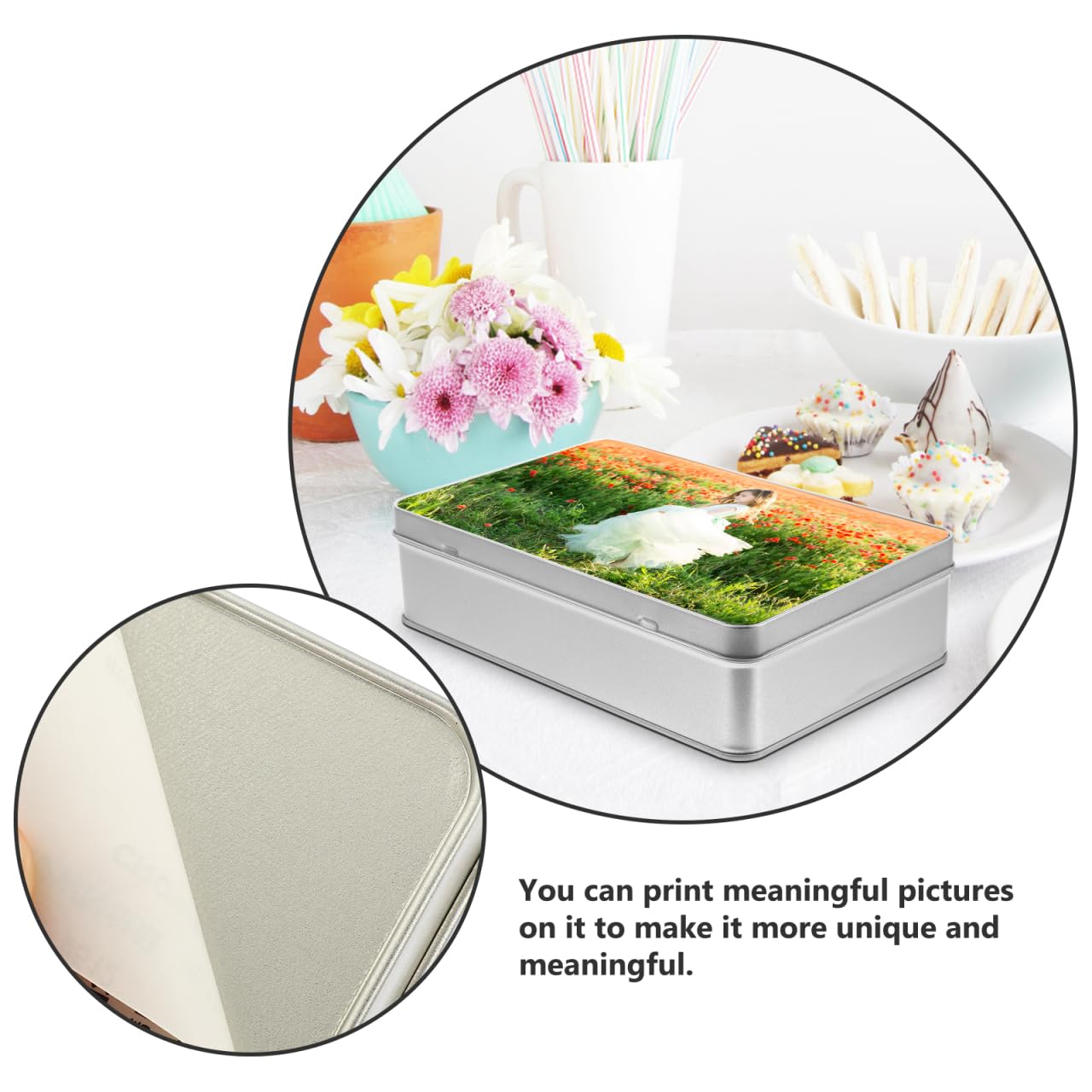 Sublimation Tin Box with Lid - Candy & Cake Storage Container for Home & Office