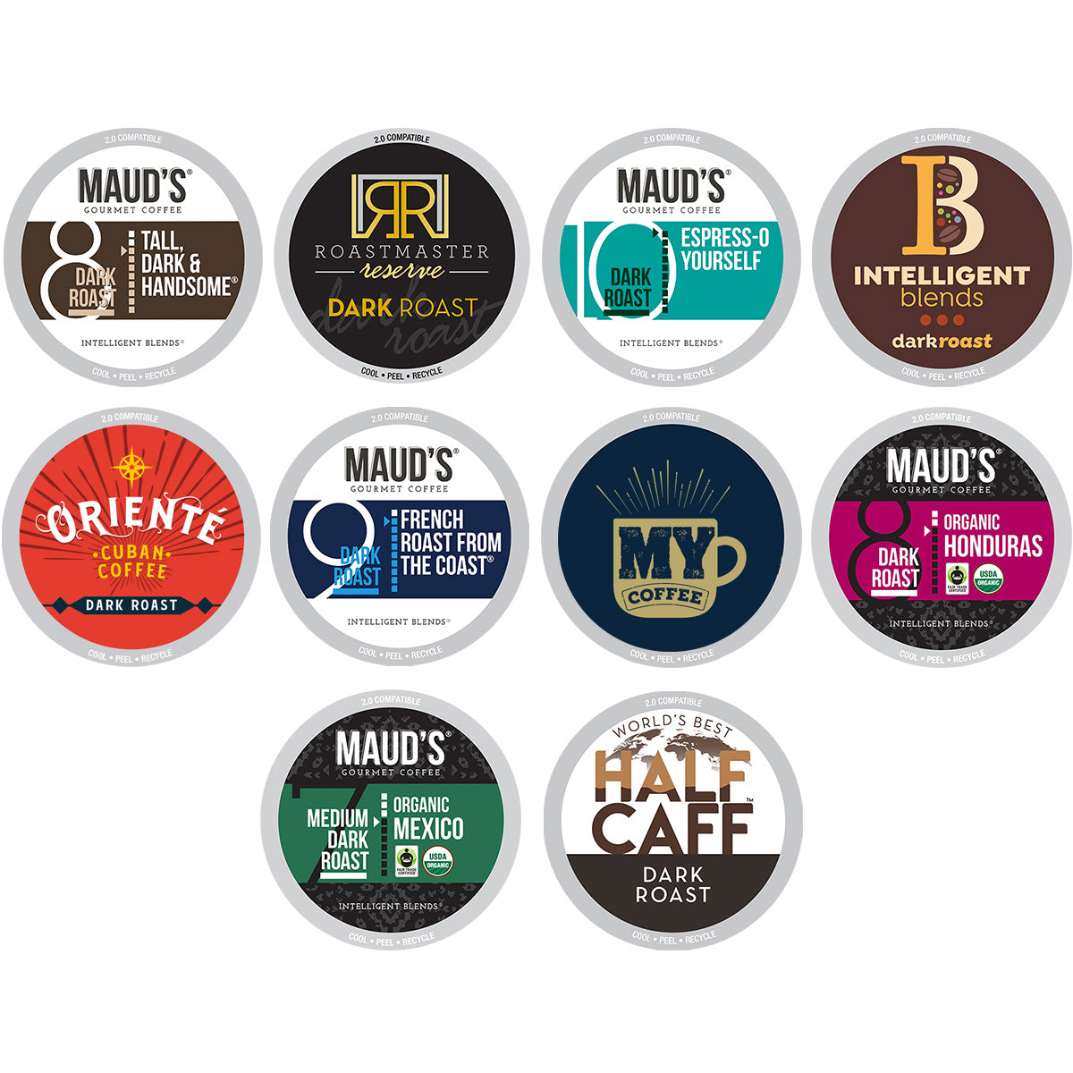 Premium Bold Roast Coffee Pods Variety Pack - 10 Rich & Flavorful Blends for Keurig Brewers | Perfect for Home, Office & Gifting