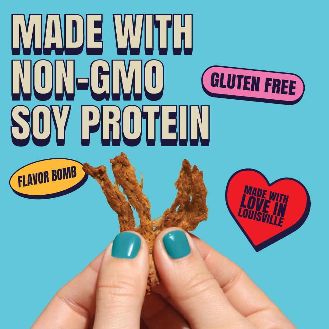 Louisville Vegan Jerky - Smoked Black Pepper Plant-Based Protein Snack, 19g Non-GMO Soy Protein, 310 Calories per Bag, Gluten-Free, High Protein Vegan & Vegetarian Jerky - Perfect for Hiking, Travel & Keto Diet