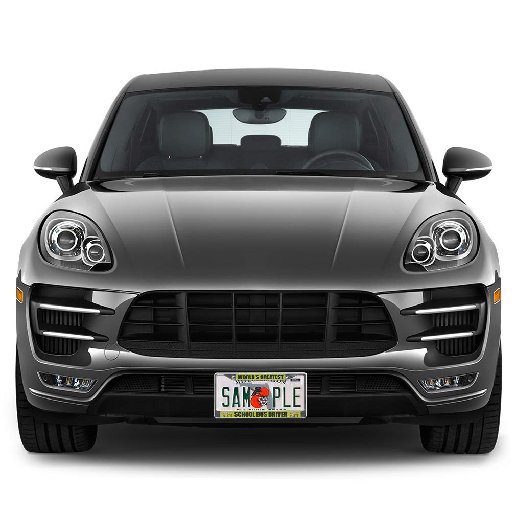 World's Greatest School Bus Driver Metal License Plate Frame - Weatherproof Chrome Car Accessory with 2 Solid Holes | Perfect for School Bus Drivers, Teachers & Transportation Professionals