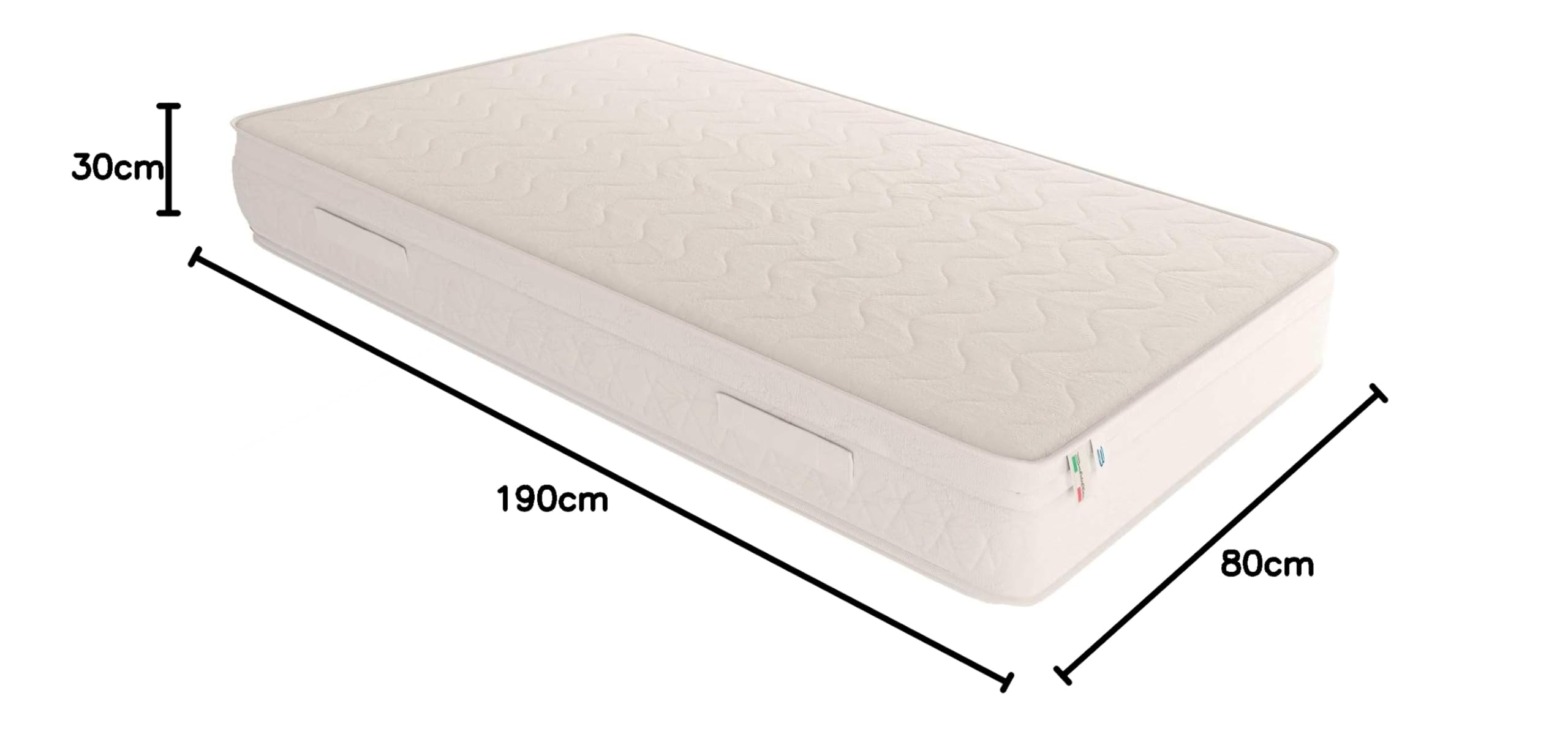 Baldiflex Emporio - Memory Foam Mattress Single Size 80x190cm, 30cm Height, Zoned Support, Ergonomic Design, Anti-Dust Mite & Breathable - Perfect for Bedrooms, Guest Rooms, and Small Apartments