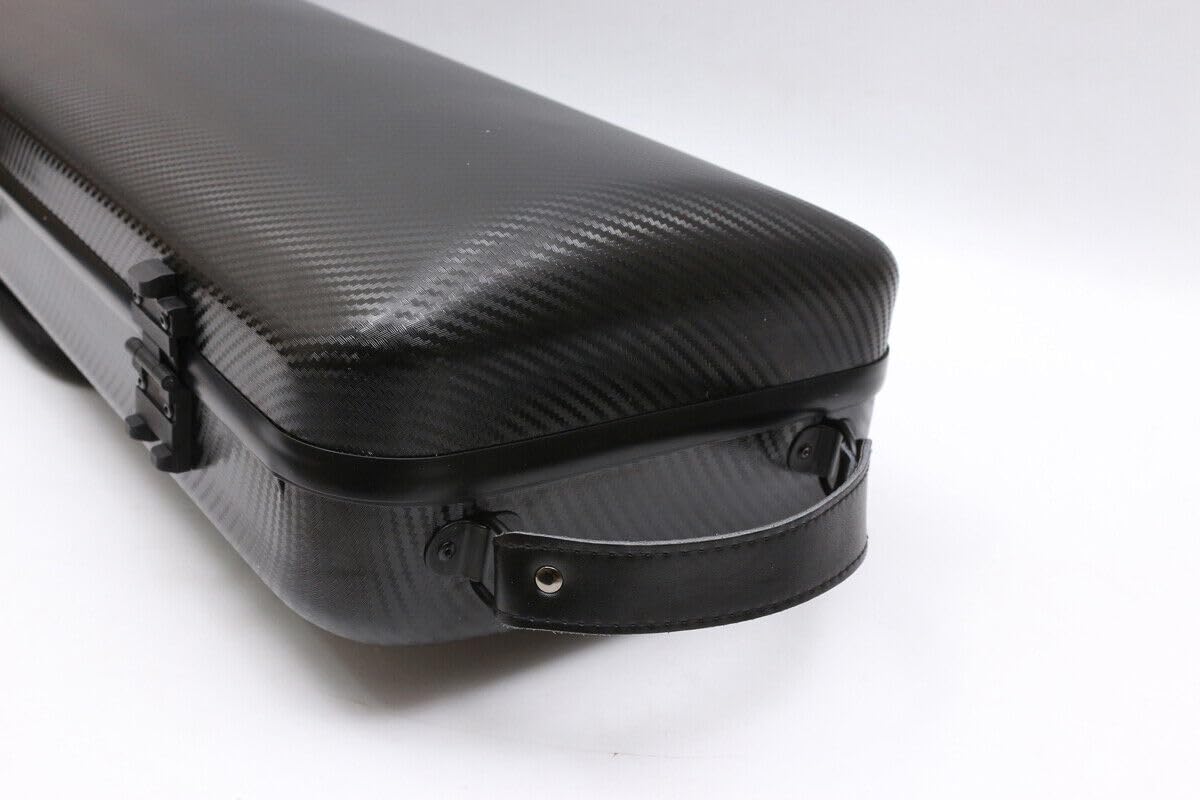 Yinfente 4/4 Full Size Carbon Fiber Violin Case - Oblong Shape with Music Sheet Pocket, Adjustable Backstrap & Hygrometer - Lightweight & Portable for Professional Musicians | Perfect for Travel, Performances & Music Lessons