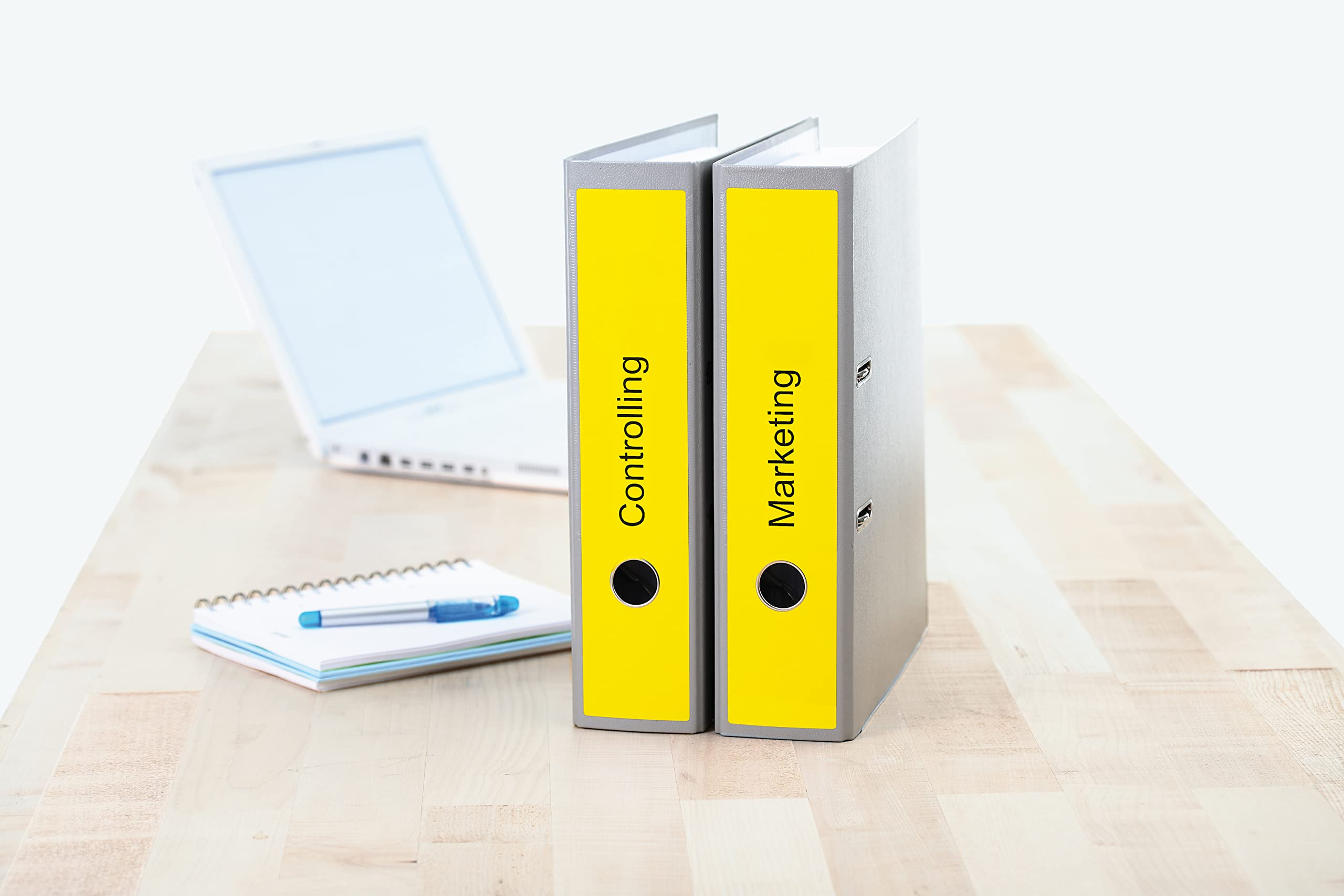 HERMA Self Adhesive Spine Labels - 60 Blank Yellow Labels (3 per A4 Sheet, 20 Sheets) 61x297mm for Laser & Inkjet Printers - Perfect for Lever Arch Files, Binders & Office Organization