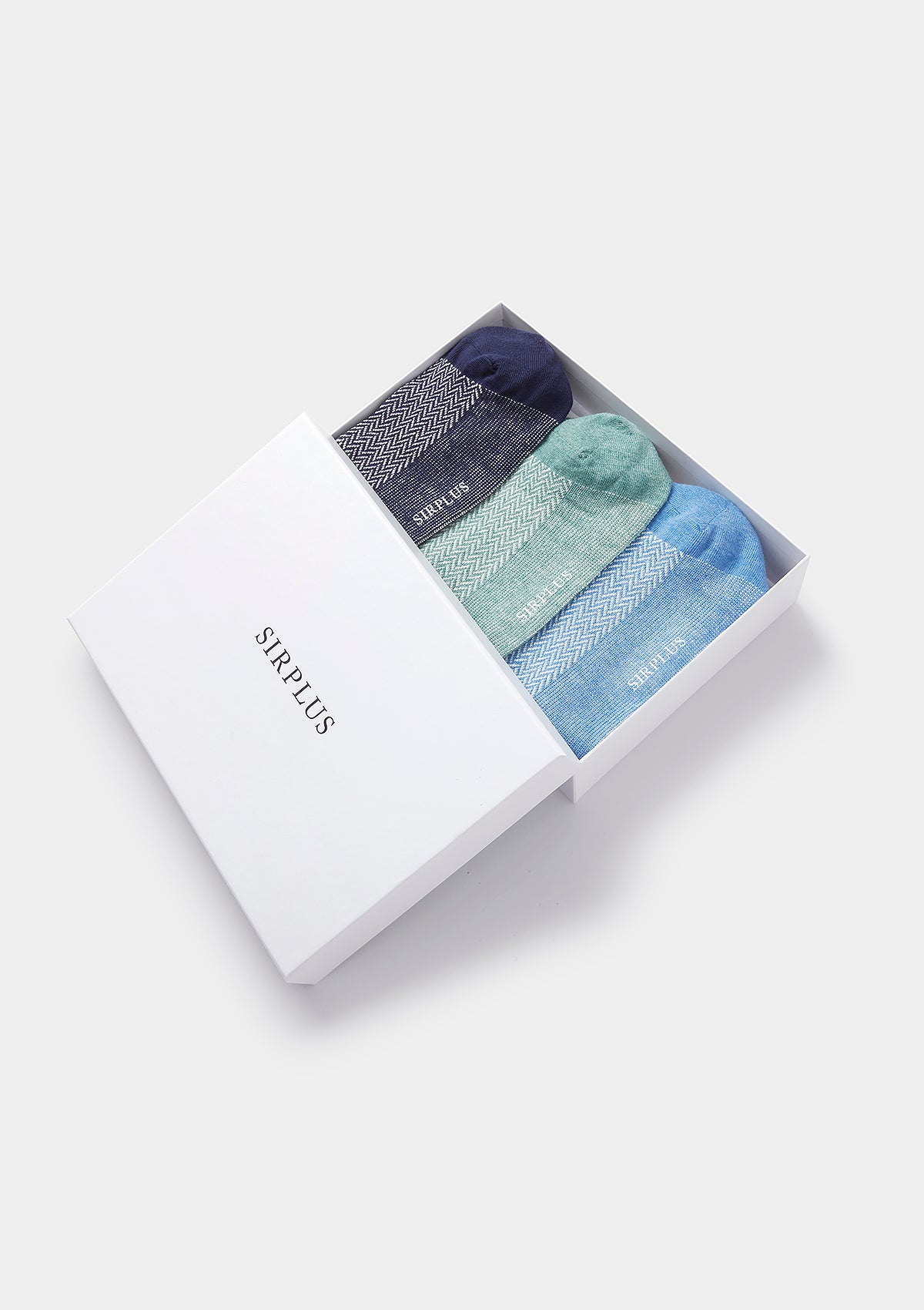 Premium Blue & Green Herringbone Pattern Socks Gift Set - Luxury Dress Socks for Men, Perfect for Holidays, Weddings & Office Wear