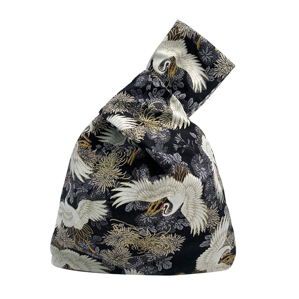Japanese Pattern Cotton Wrist Bag Sleeve - Portable Knot Pouch Canvas Tote for Women, Men, Teens - Gift for Girlfriend, Wife, Boyfriend - Perfect for Travel, Shopping, and Everyday Use