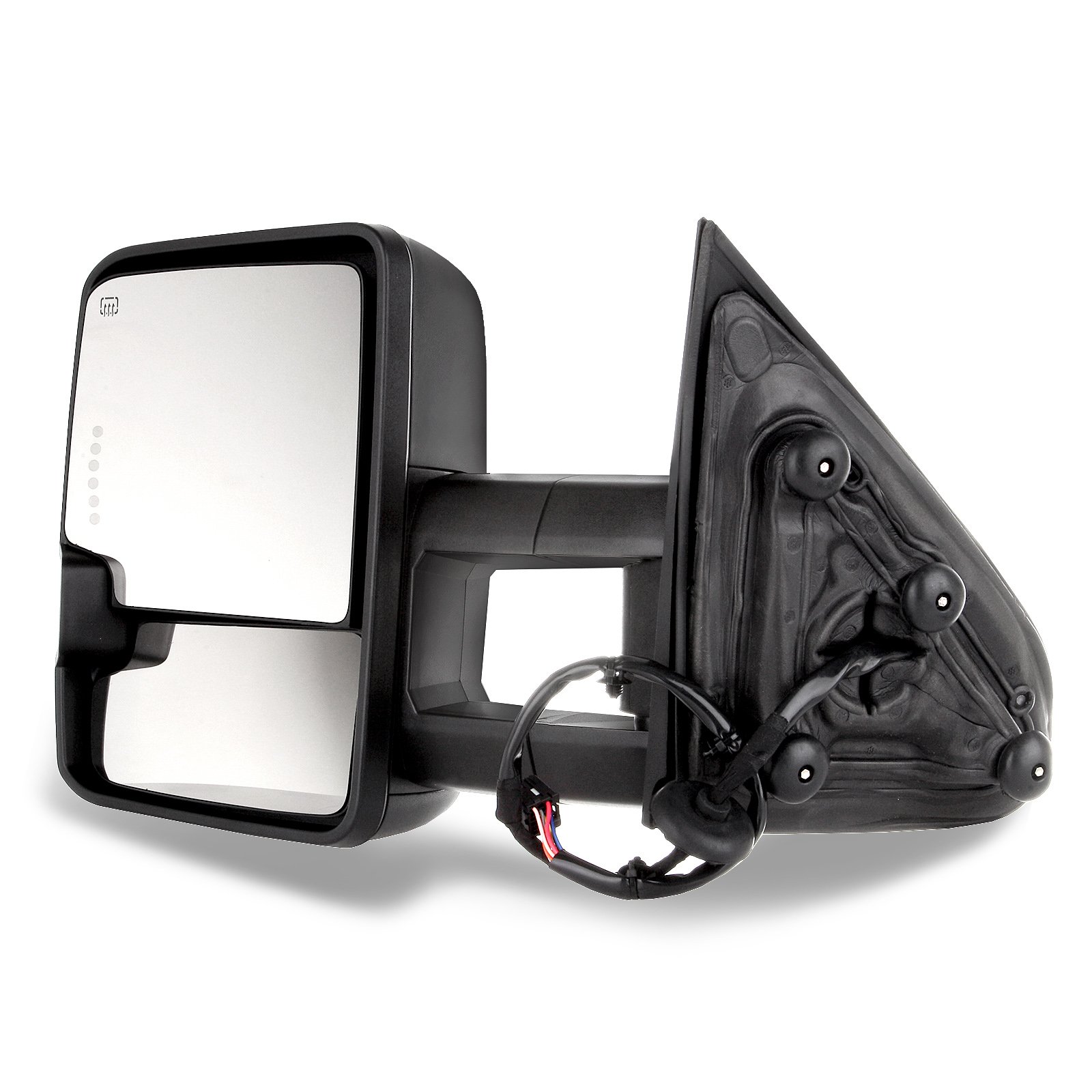 2014-2018 Chevy/GMC 1500 & 2015-2019 Chevy/GMC 2500/3500 HD Towing Mirrors - Power Adjustable, Heated, Turn Signal - Black Pair (Left & Right) - Perfect for Enhanced Visibility & Safety While Towing Trailers or Large Loads