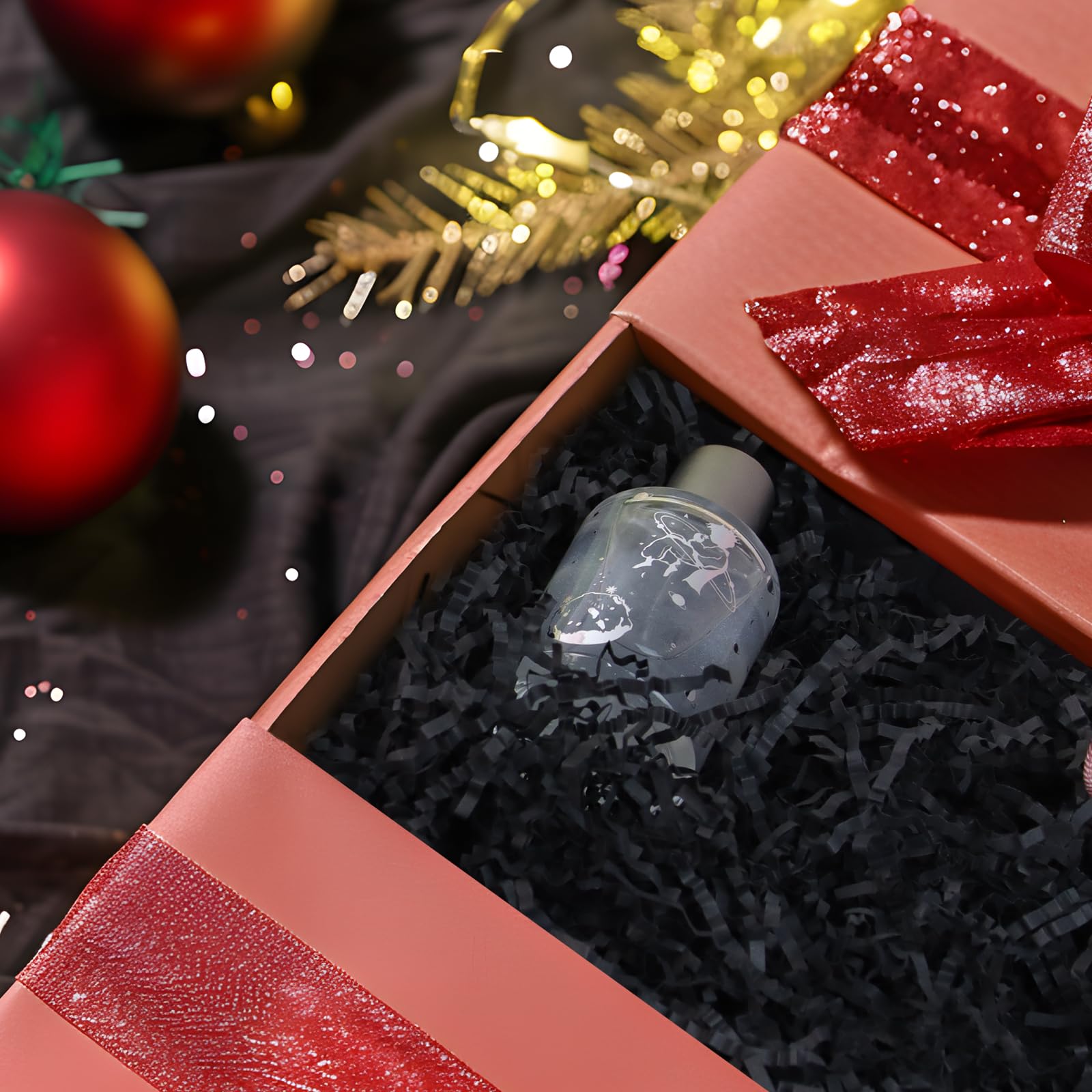 Premium 1/2 LB Black Crinkle Cut Paper Shred - Gift Basket & Box Filler, Eco-Friendly Shredded Paper for Gift Wrapping, Party Decor, Wedding Confetti & Craft Projects