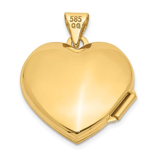 18mm Gold Domed Heart Locket Pendant - XL72 Model | Elegant Jewelry Gift for Women, Valentine's Day & Anniversary | Perfect for Necklace Charm & Keepsake Storage