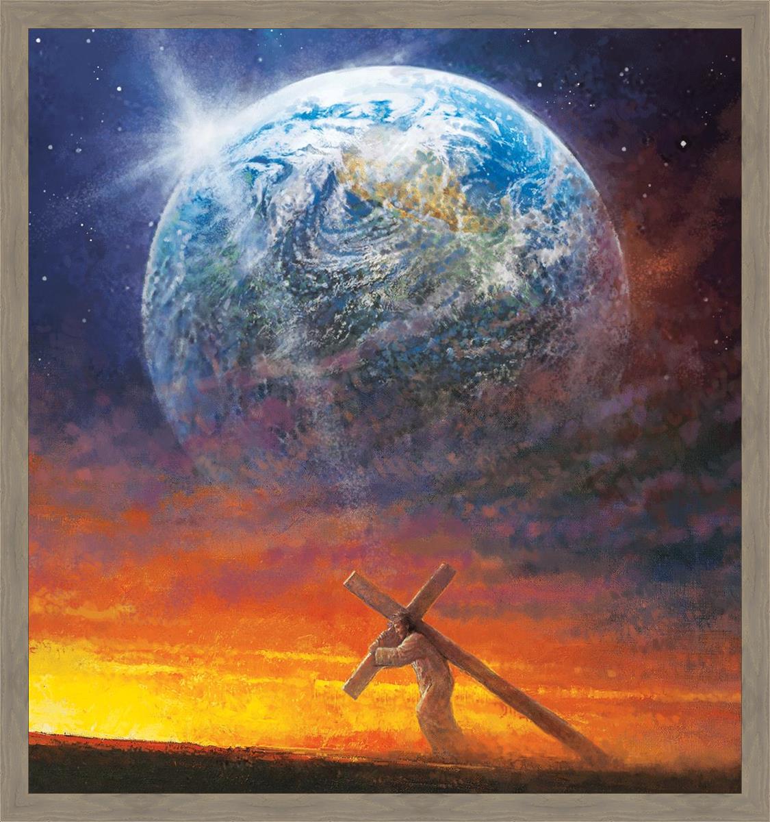 Behold The Lamb of God Large Wall Art - Religious Home Decor for Living Room, Church & Office - Inspirational Christian Canvas Painting