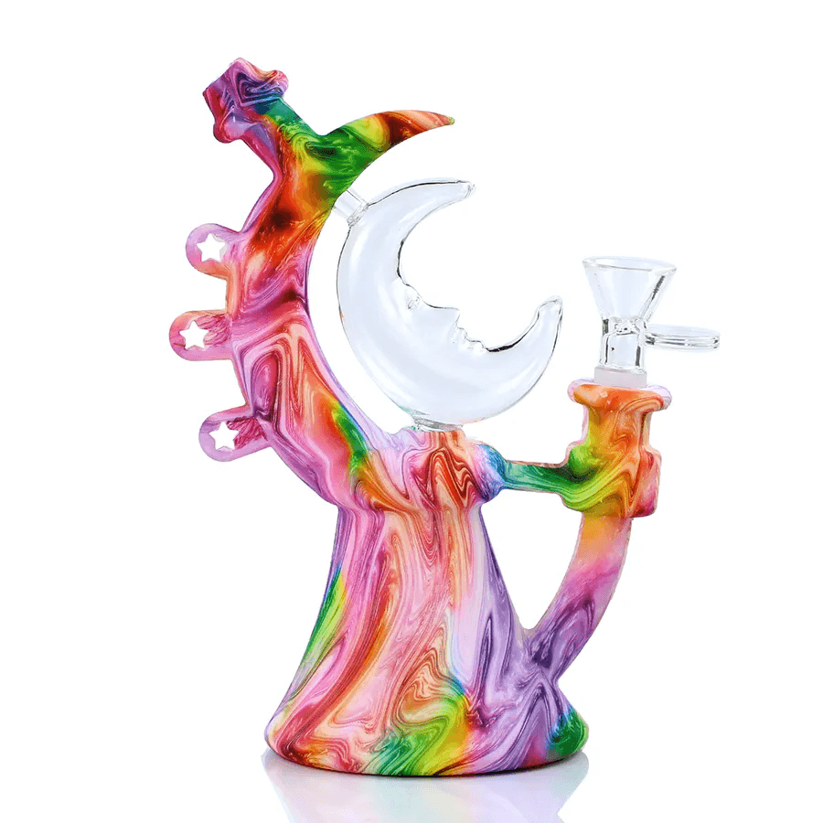Mini Moon Bong - Silicone Water Pipe for Smoking | Lightweight & Portable Design | Perfect for Travel, Camping & Outdoor Use