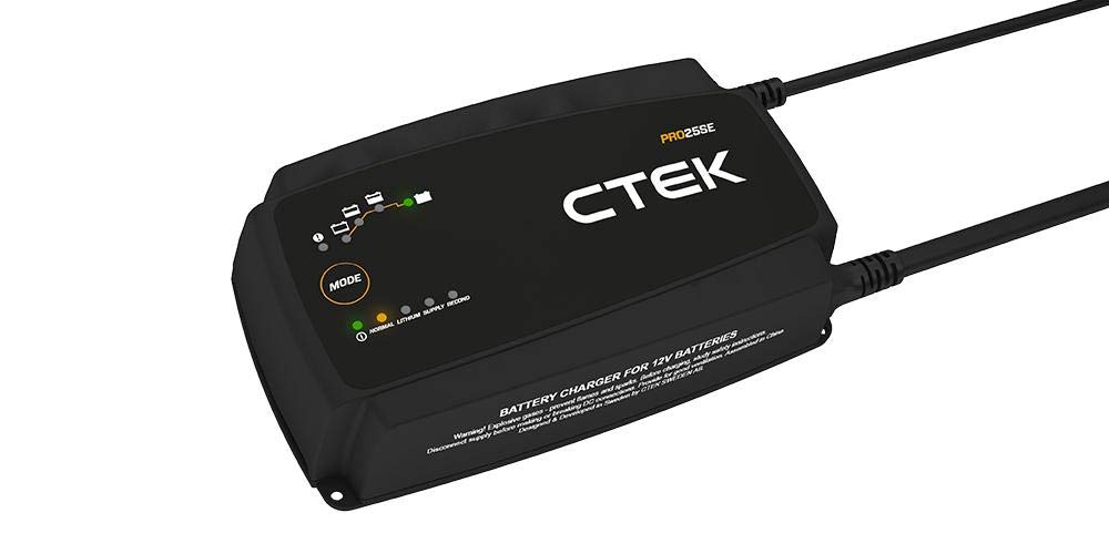 CTEK PRO25SE 12V 25A Professional Battery Charger & Maintainer - Lithium Ion Charger with Recondition Mode & Desulfator for Cars, Motorcycles, Boats & RVs - Perfect for Winter Storage & Long-Term Battery Maintenance