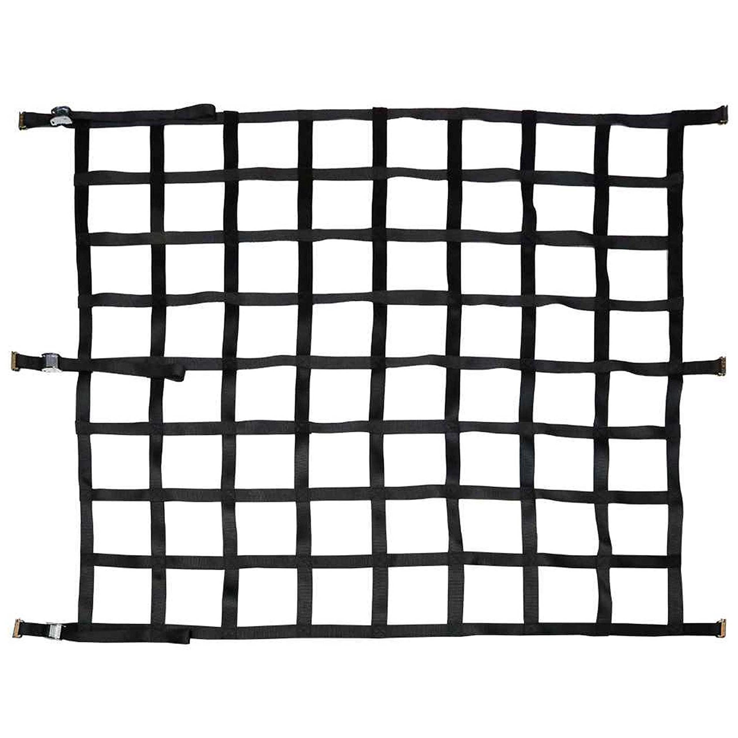 Heavy Duty 6.8' x 6.8' Cargo Net with Cam Buckles & E-Track Fittings - Secure Loads in Enclosed Trailers, Vans & Trucks - 8