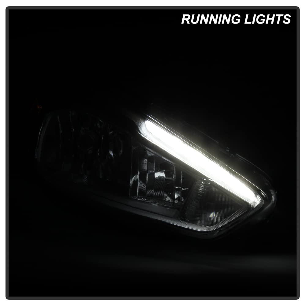 2015-2018 Ford Focus LED DRL Headlights Replacement - Chrome Halogen Upgrade for Daytime Running Lights | Perfect for Night Driving & Enhanced Visibility