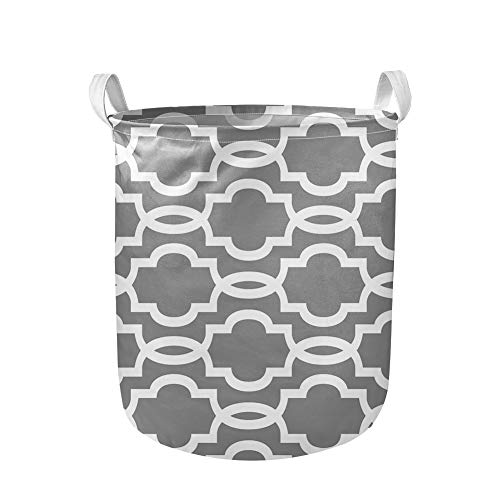 Durable Lightweight Folding Laundry Hamper with Wavy Gray Design - Storage Basket for Clothes, Toys, Bathroom & Kitchen Organization | Perfect for Home, Dorm & Travel Use