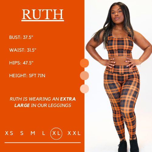 Stylish Pumpkin Patch Plaid Leggings for Women - Fall Fashion Stretch Comfort Pants for Autumn Outfits, Halloween, Thanksgiving & Cozy Seasonal Wear