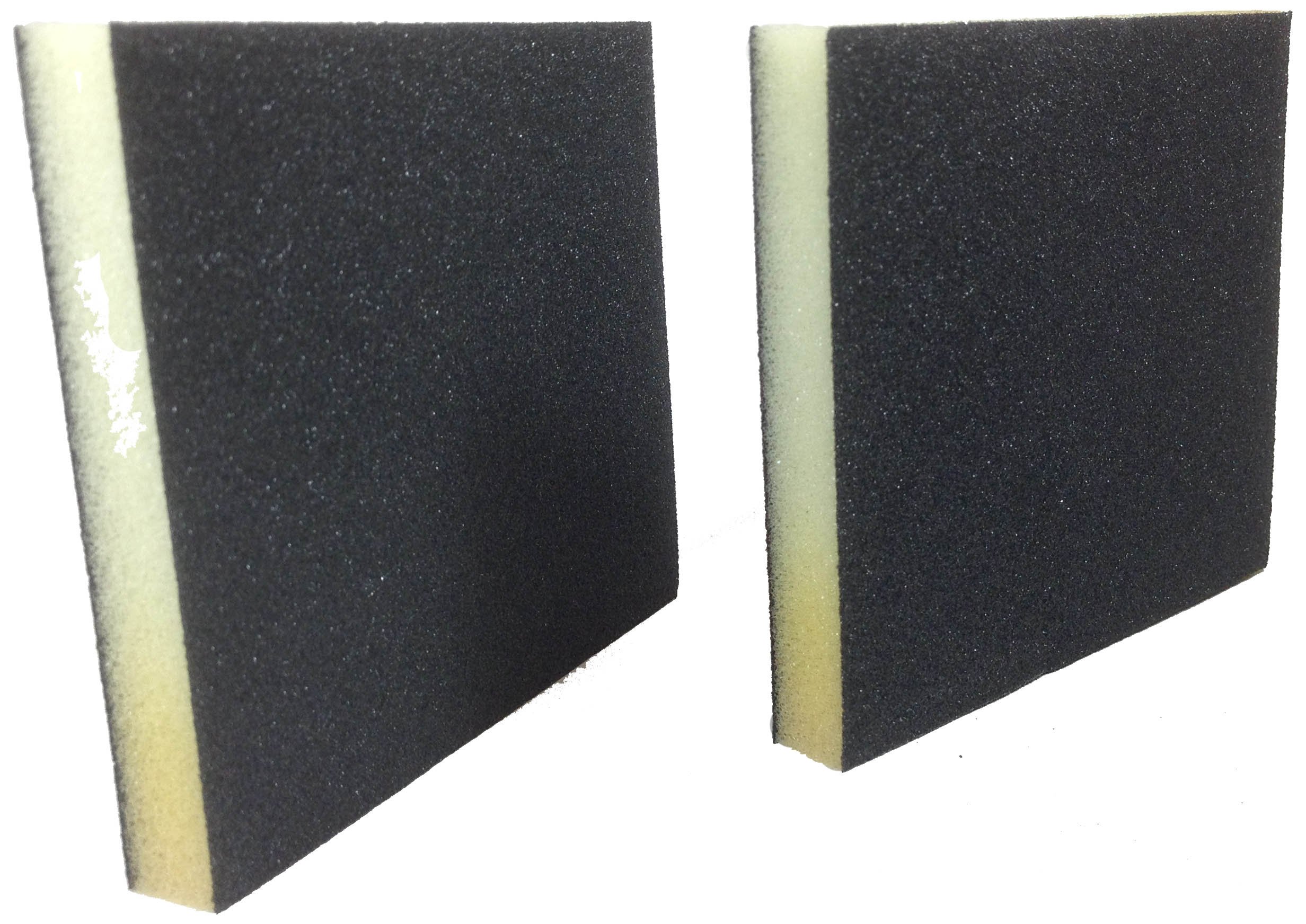 2-Pack Black Foam Sanding Sponge with Dual Grit Sides (Fine) - Perfect for Woodworking, Drywall Sanding & DIY Home Projects