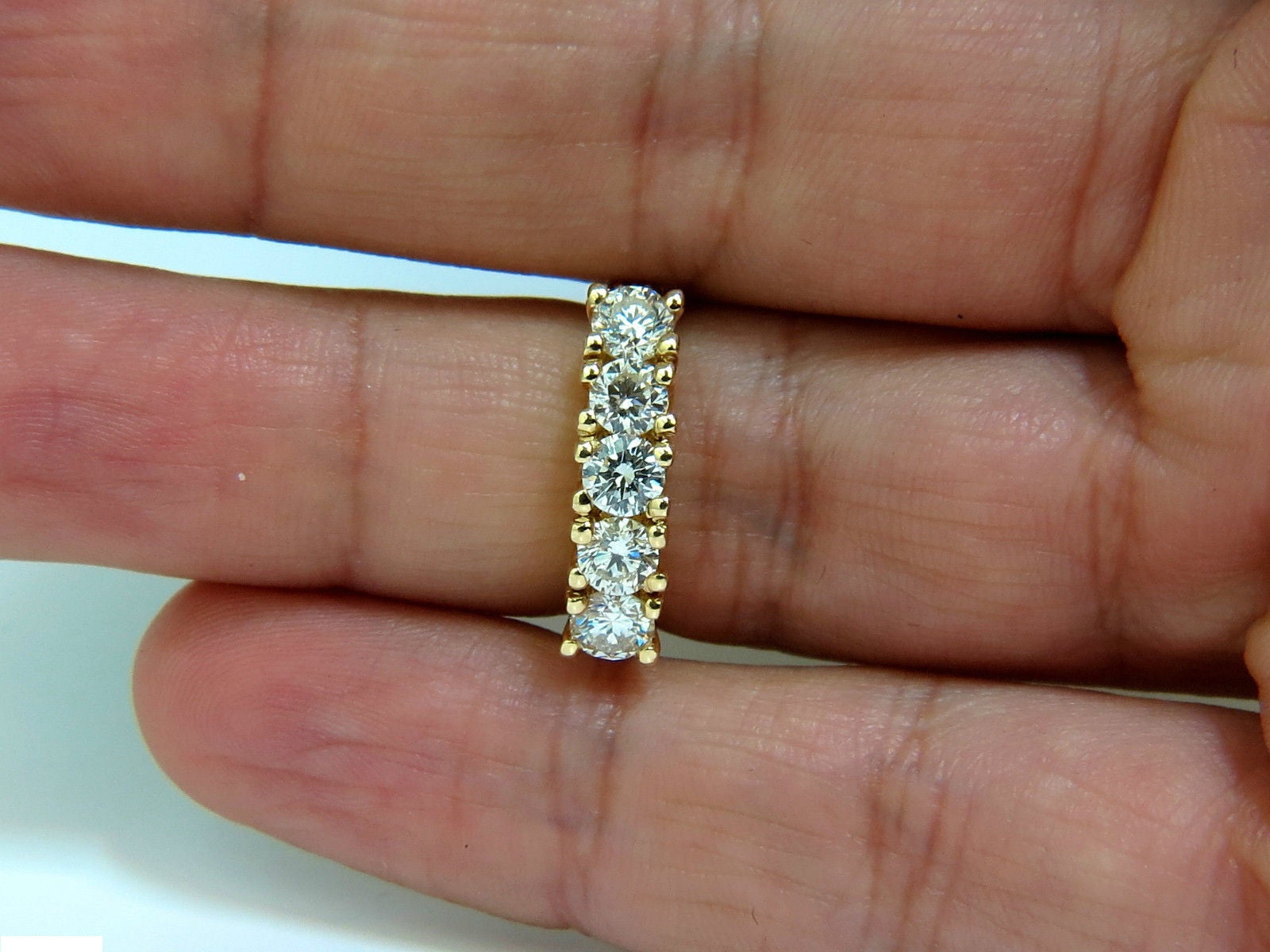 1.82CT Diamond Band Ring with Pave Shoulders in 14K Gold - Elegant Wedding, Engagement, or Anniversary Jewelry for Women