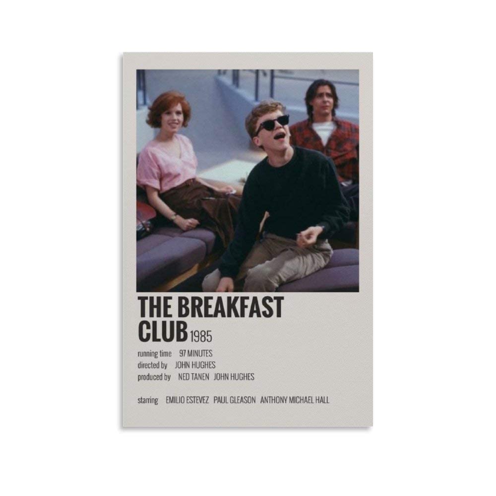 GZSDFOV Vintage 90s Breakfast Club Movie Poster - Aesthetic Wall Art Canvas Painting for Living Room & Bedroom Decor (16x24 inches, 40x60cm) - Perfect for Teen Room, Dorm, Movie Theater & Retro Themed Spaces