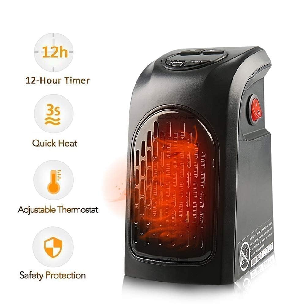 Exegi Handy Electric Space Heater - Portable Plug-In Mini Heater for Office, Bedroom & Home - LED Display, Adjustable Temperature, Stylish Design - Perfect for Winter Warmth & Energy Saving