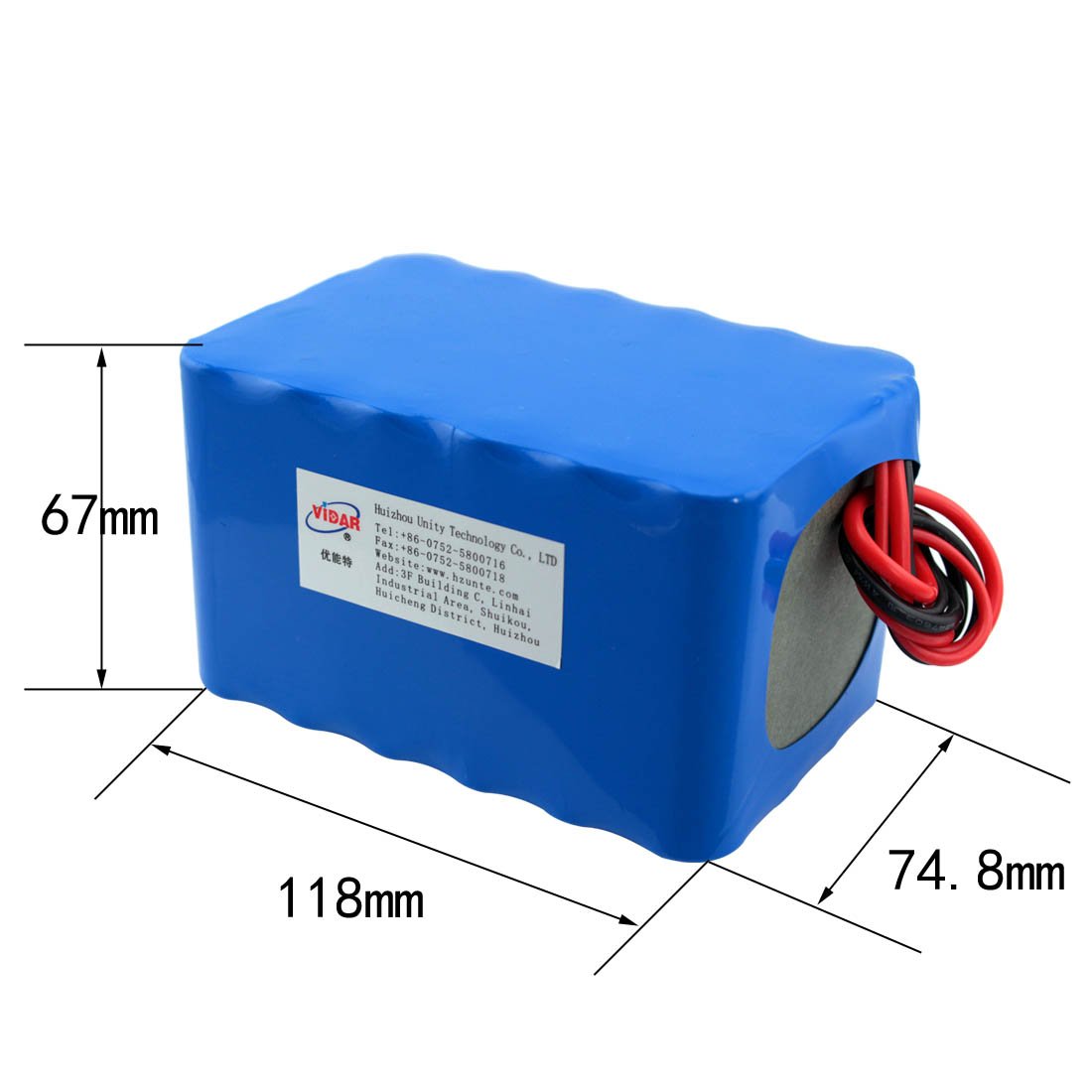 VIDAR 12V 20800mAh Rechargeable Lithium Ion Battery Pack - High Capacity Li-ion Battery for Electronics, Toys, LED Lights & Power Equipment | Perfect for Camping, Emergency Power & Outdoor Activities