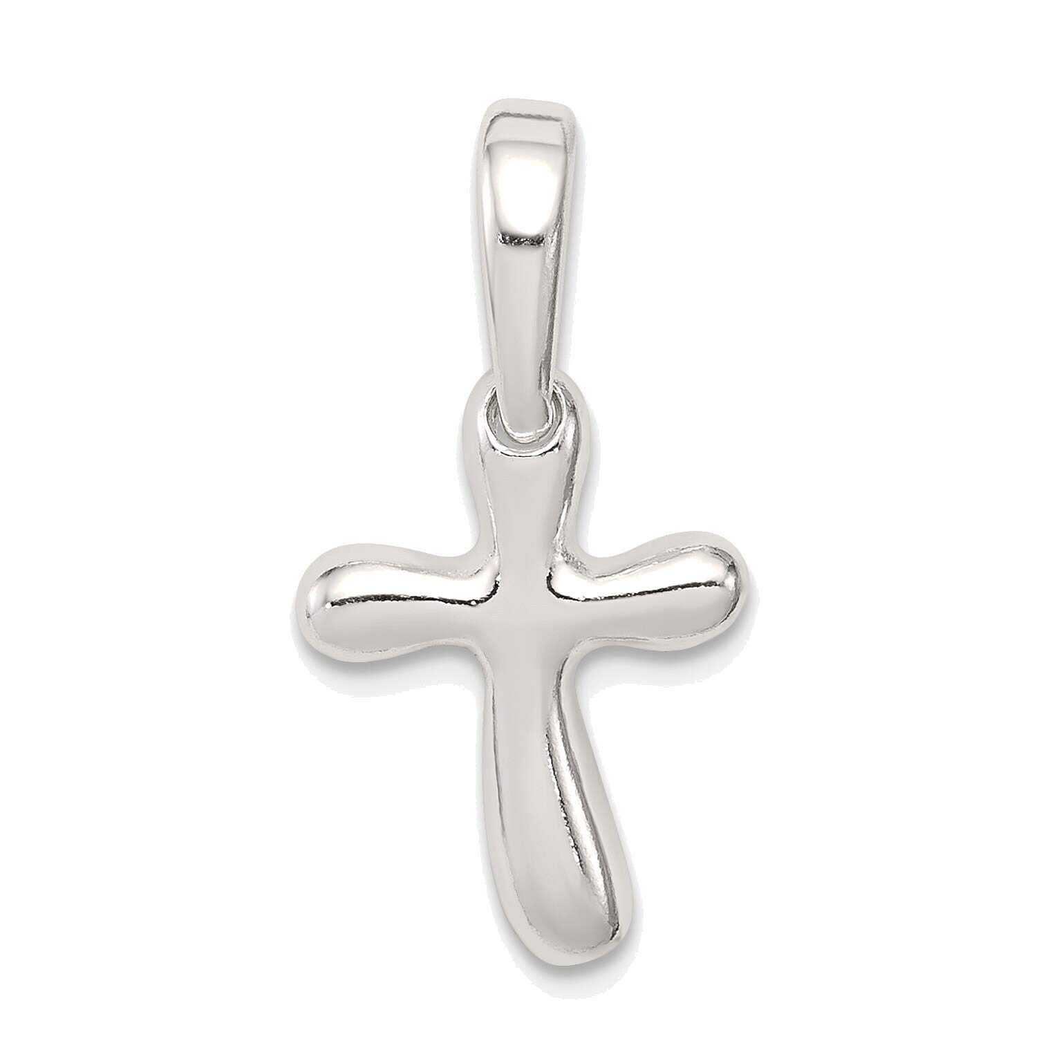 Bonyak Sterling Silver Tiny Freeform Cross Charm Pendant - Dainty Minimalist Jewelry for Everyday Wear, Gifts & Faith-Based Fashion