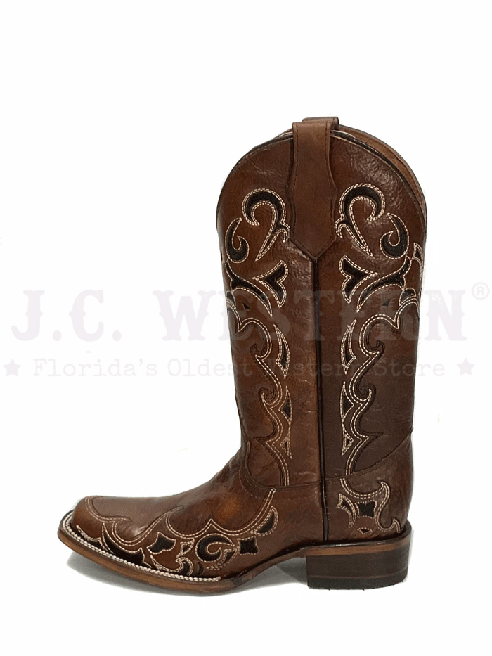 Circle G L5557 Women's Western Boots - Square Toe Embroidery Cowgirl Boots in Brown | Perfect for Rodeo, Country Dancing & Everyday Wear