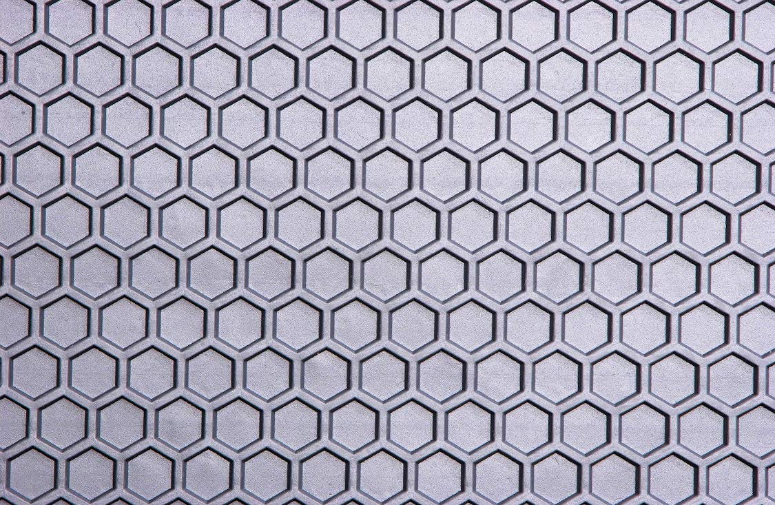 Intro-Tech MB-227-RT-G Hexomat Front Row 2-Piece Custom Fit Rubber Floor Mats for Mercedes Sprinter Van - All-Weather Protection, Non-Slip Gray Car Mats | Perfect for Work Vans, Delivery Vehicles & Family Road Trips