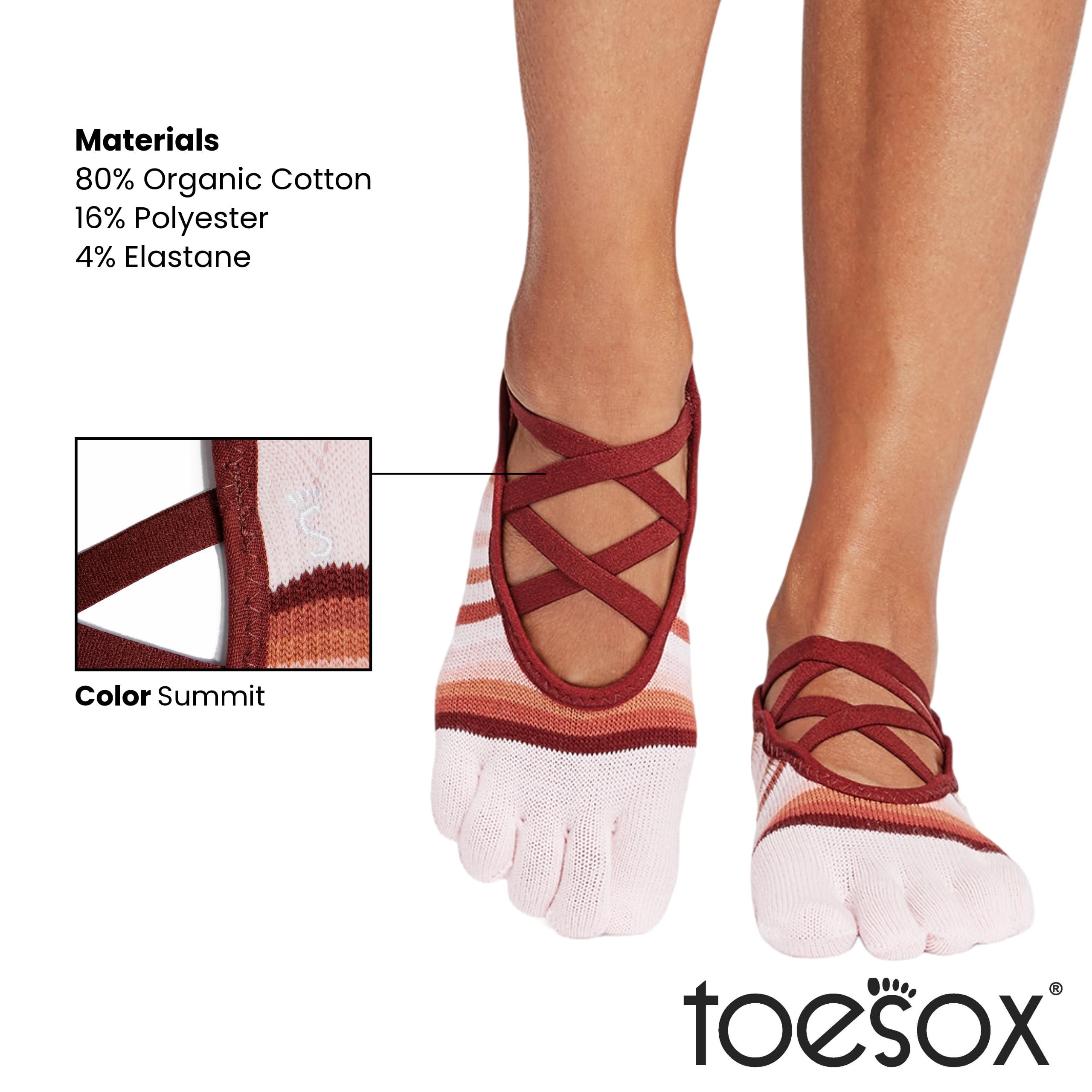 Toesox Women’s Non-Slip Yoga Socks for Pilates & Barre