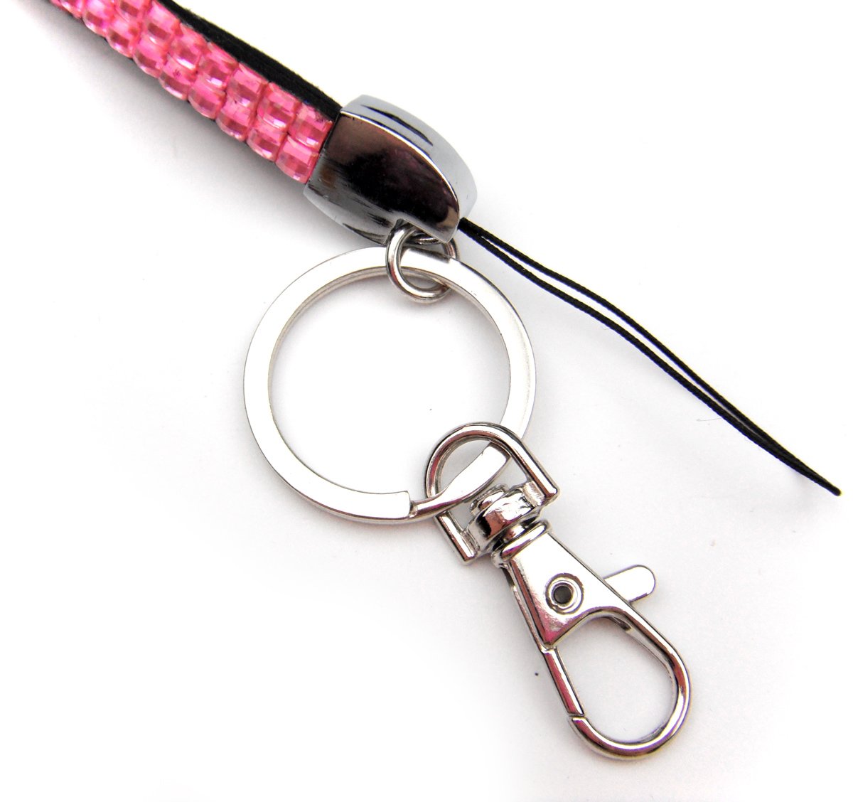 Sparkling Rhinestone Lanyard with Badge Reel & Horizontal Card Holder - All-in-One Business ID/Key Necklace (Pink) | Perfect for Nurses, Teachers, Office Professionals & Event Staff